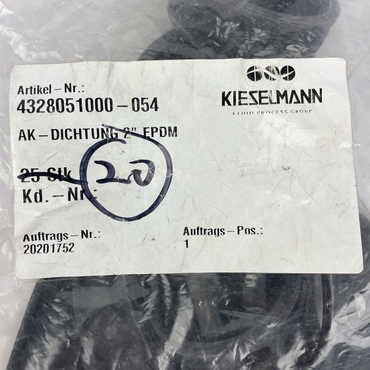 2 inch black EPDM butterfly valve seat for Kieselmann 2010+