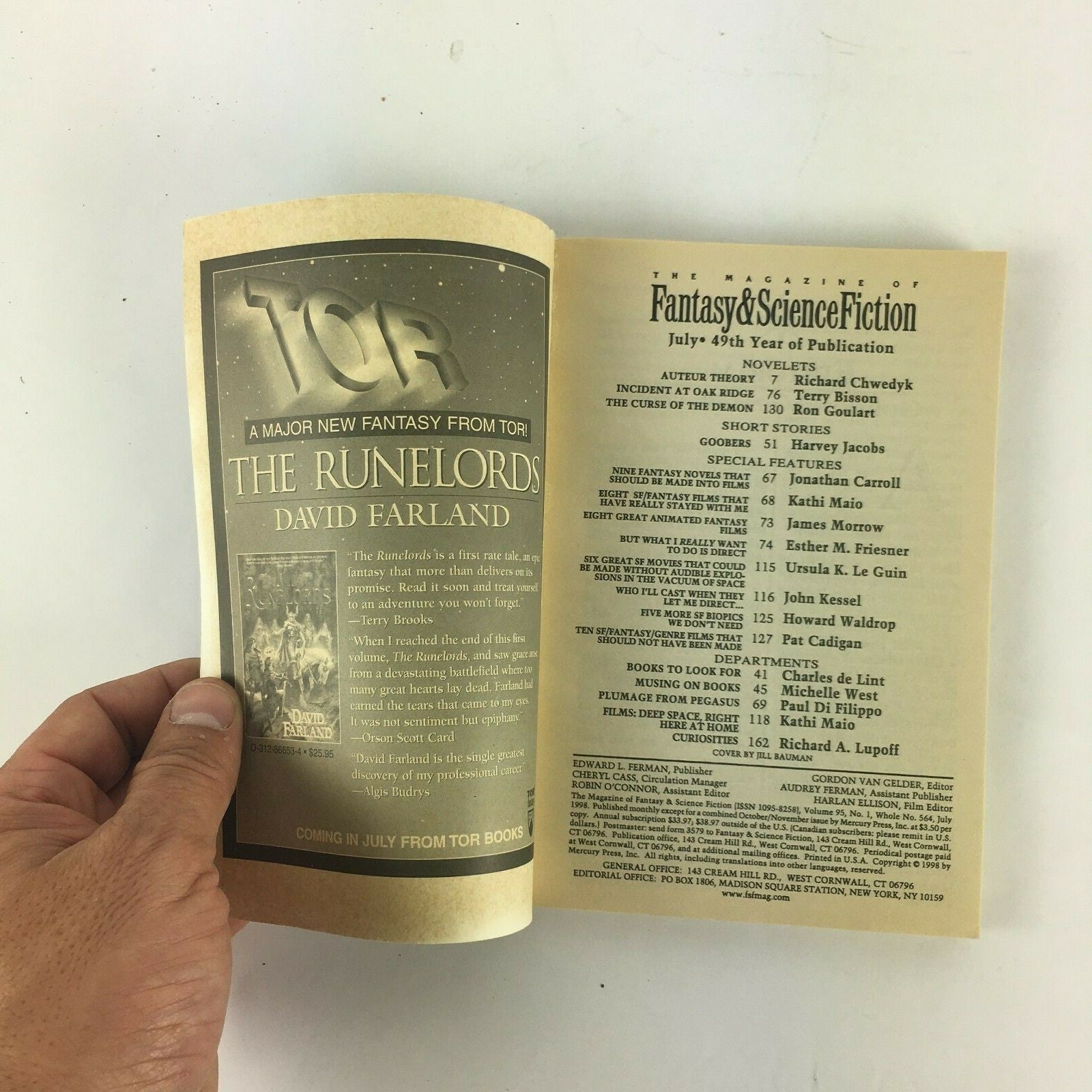 July Fantasy & Science Fiction Terry BissonRon Goulart Harvey Jacobs John Kessel