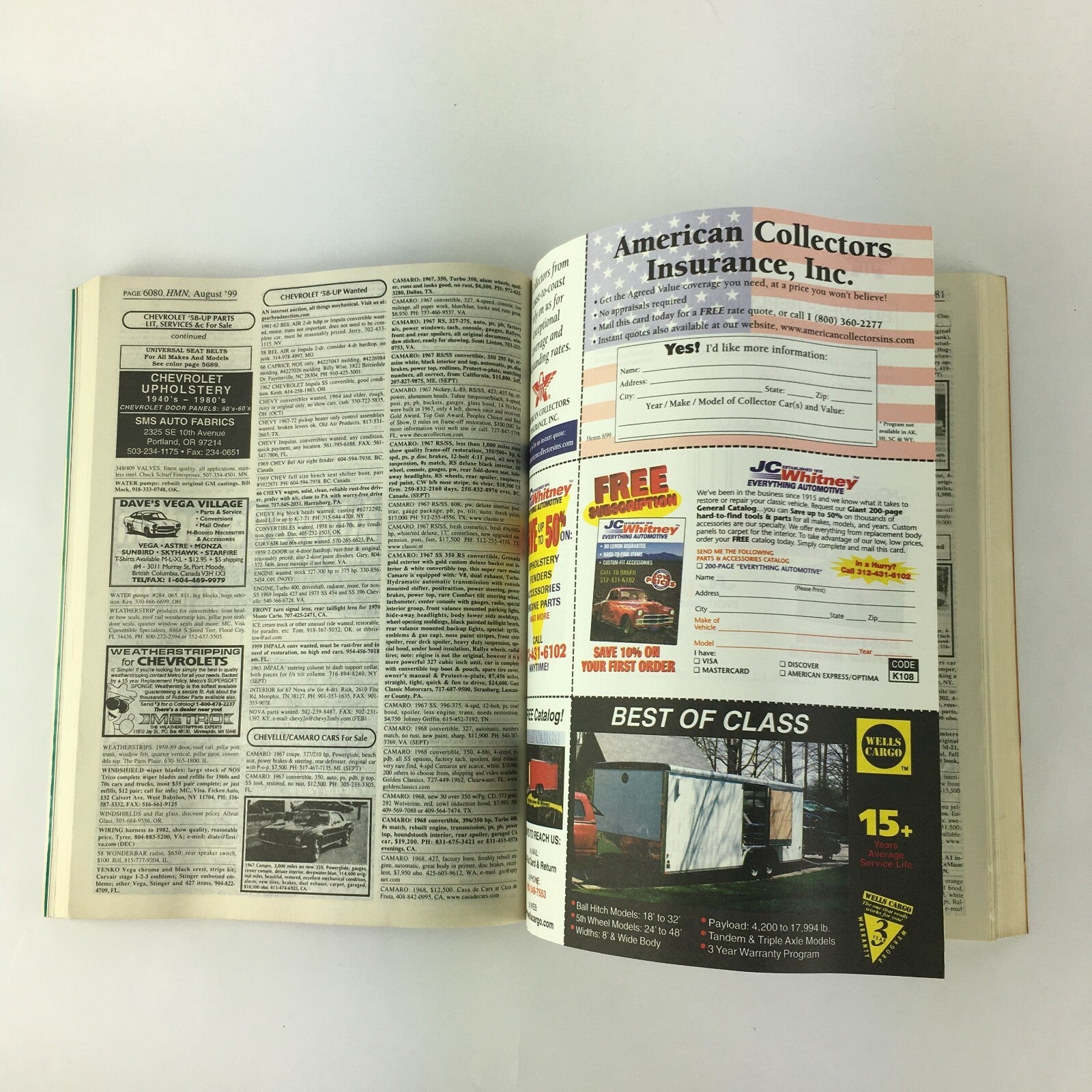 August 1999 Hemmings Motor News The Key To Your Dream Car! thousands of Old Cars