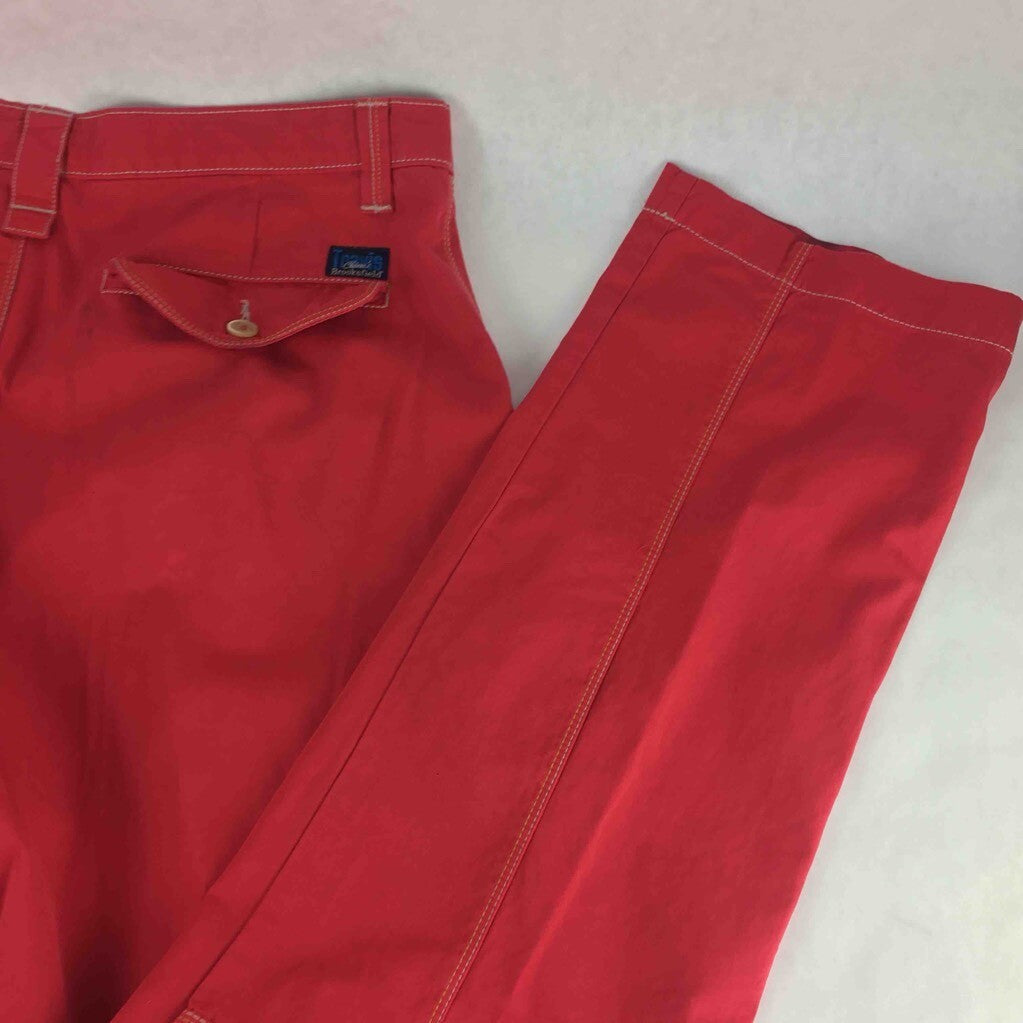 Travis Brooksfield Mens Chino Pants Red Action Tailored Zip Fly 100% Cotton 54