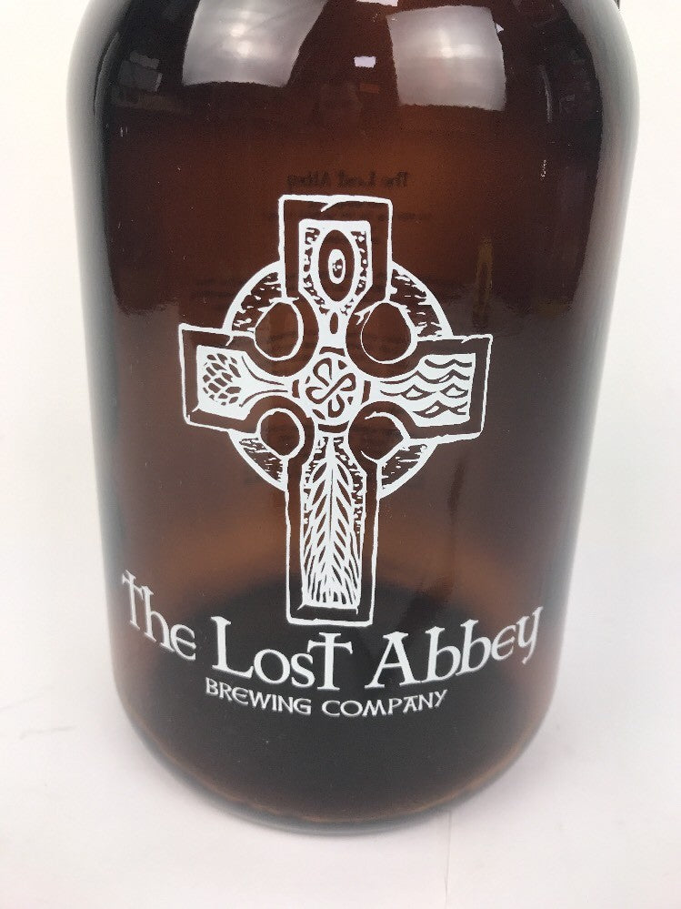 beer growler the lost abbey brewing san marcos 64 oz brown Bottle glass W cap