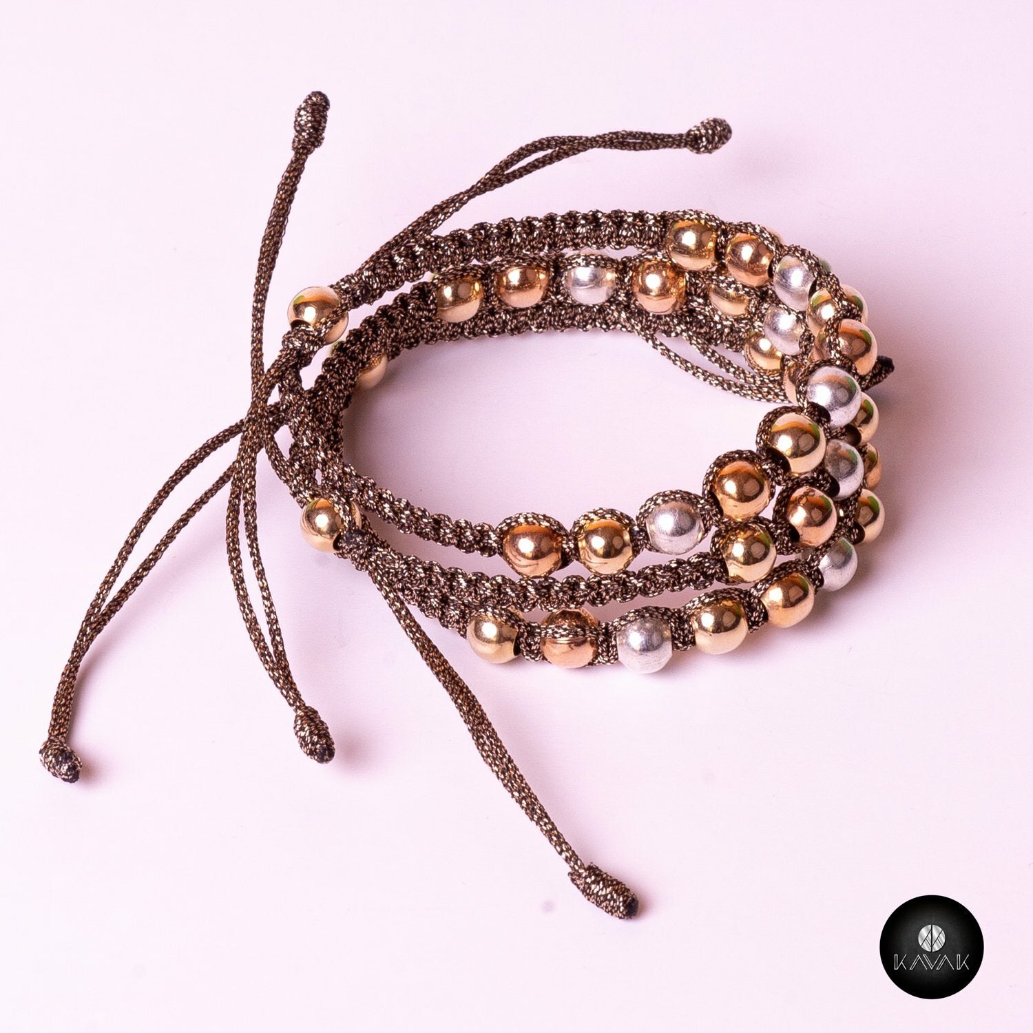 Kavak handmade Caribbean shiny beads adjustable women's bracelet