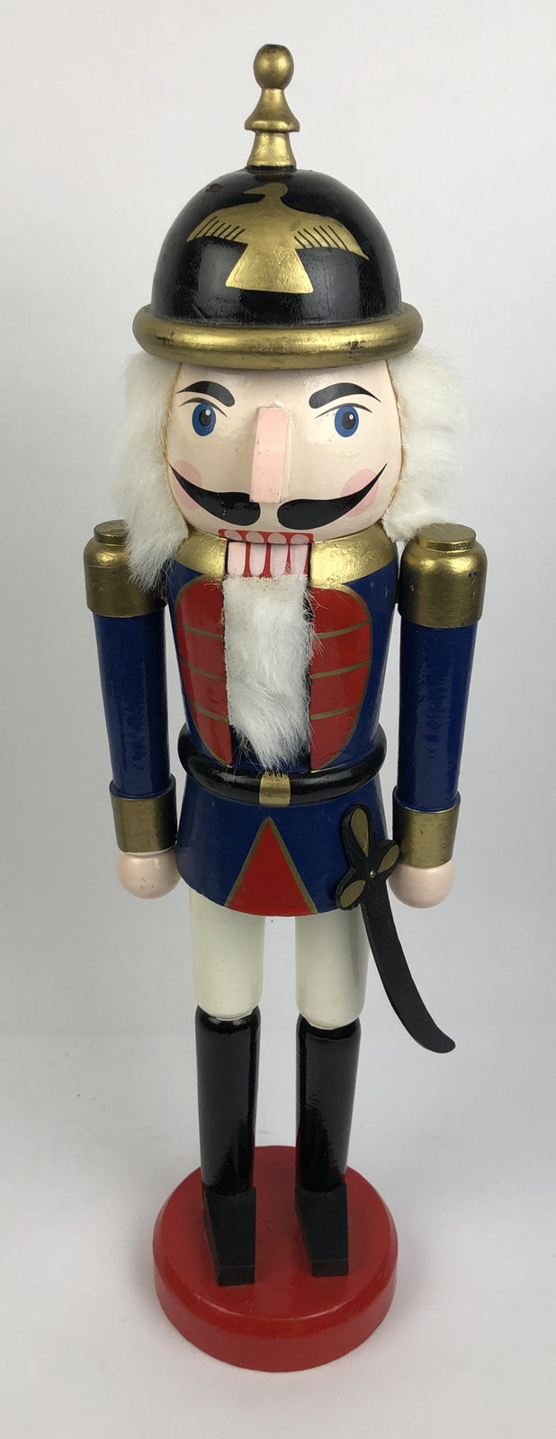 20” Christmas Wooden Nut Cracker Soldier With Sword Blue Zred Gold - LOOK
