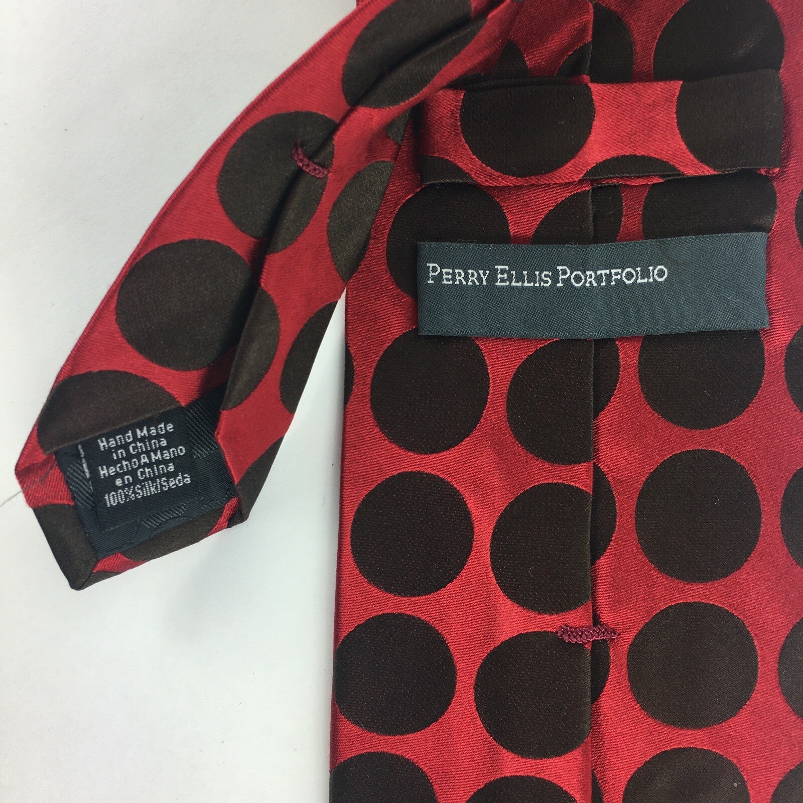Genuine Perry Ellis Portfolio Handmade Stylish Formal/Casual Tie Multi Coloured
