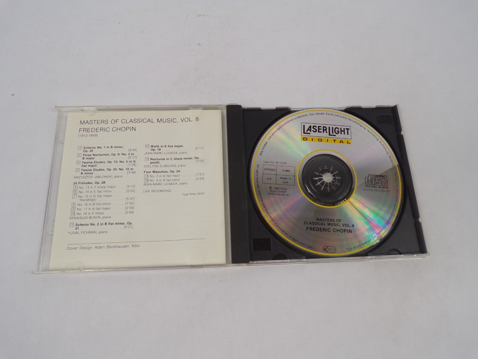 Masters Of Classical Music Chopin Scherzos Nos. 1 & 22 Mazurkas Nocturnes CD#71
