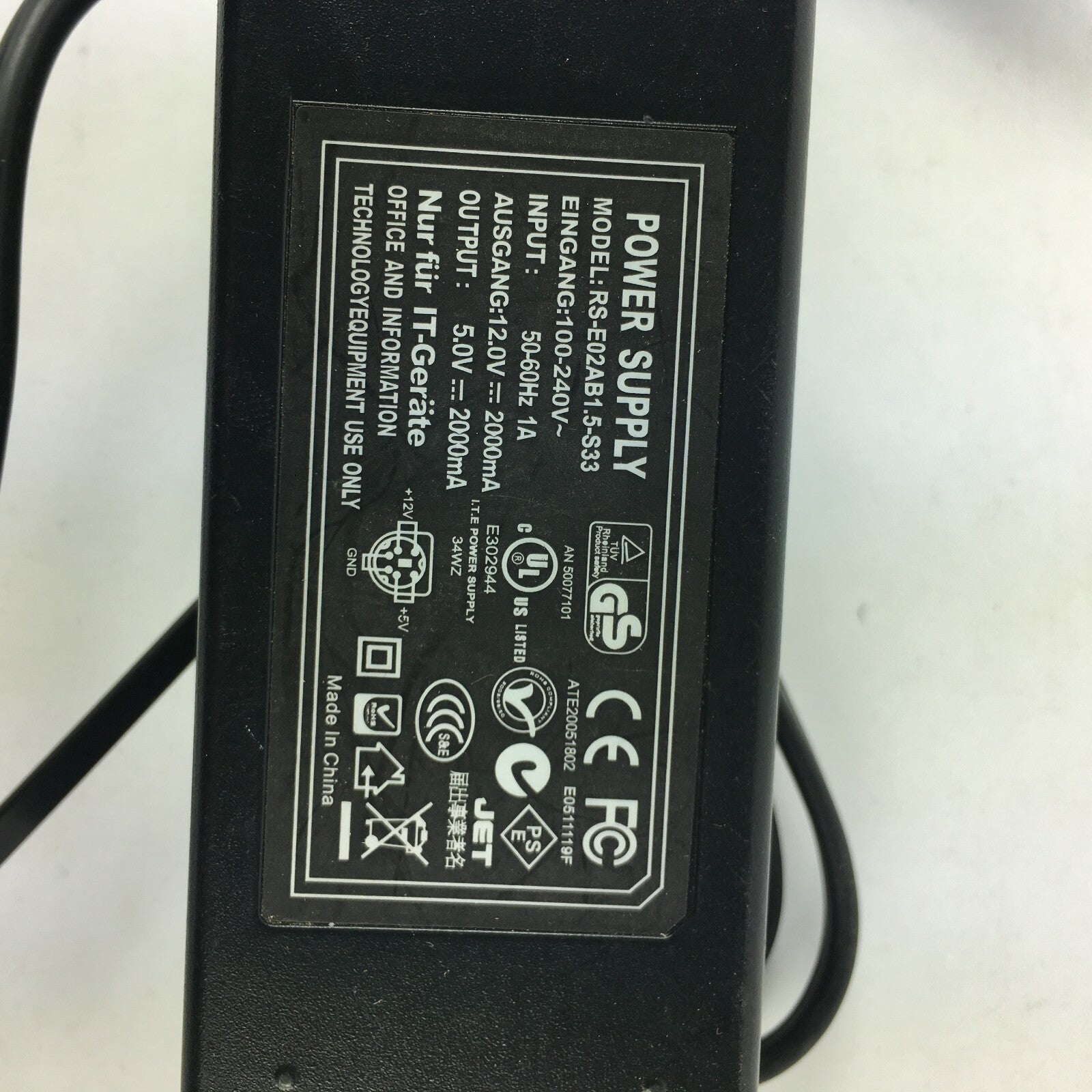 Genuine Nur fur RS-E02AB1.5-S33 Output 5.0V 2A Power Supply Adapter A17