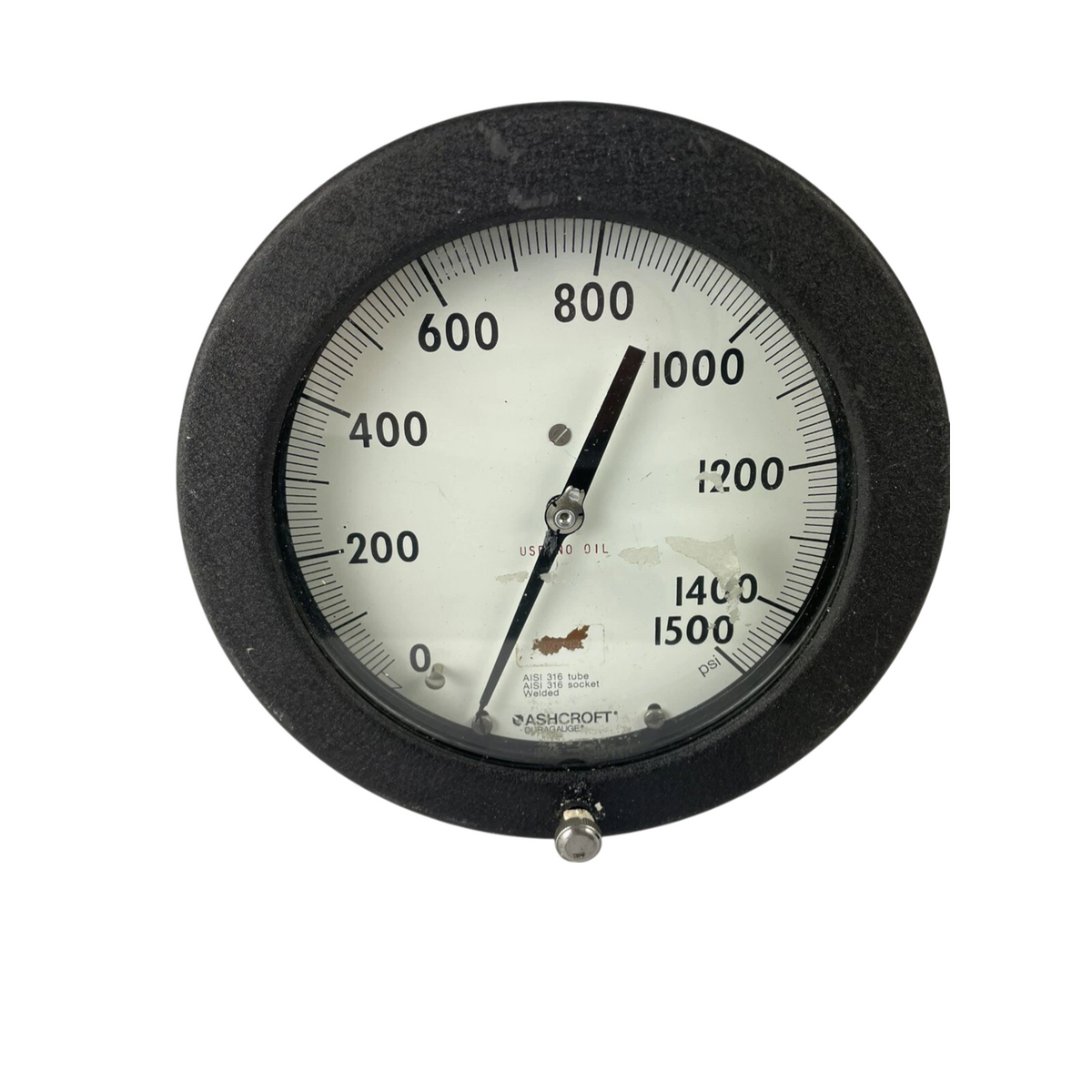 6" Ashcroft Duragauge AISI 316 Tube & AISI 316 Socket Range 0-200 PSI