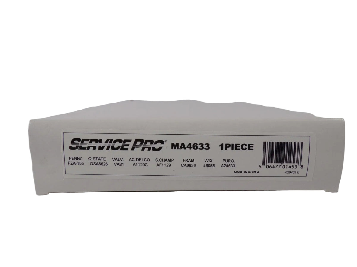 ServicePro MA4633 Air Filter 1 Piece Replaces Wix 46088 ACDelco A1129C