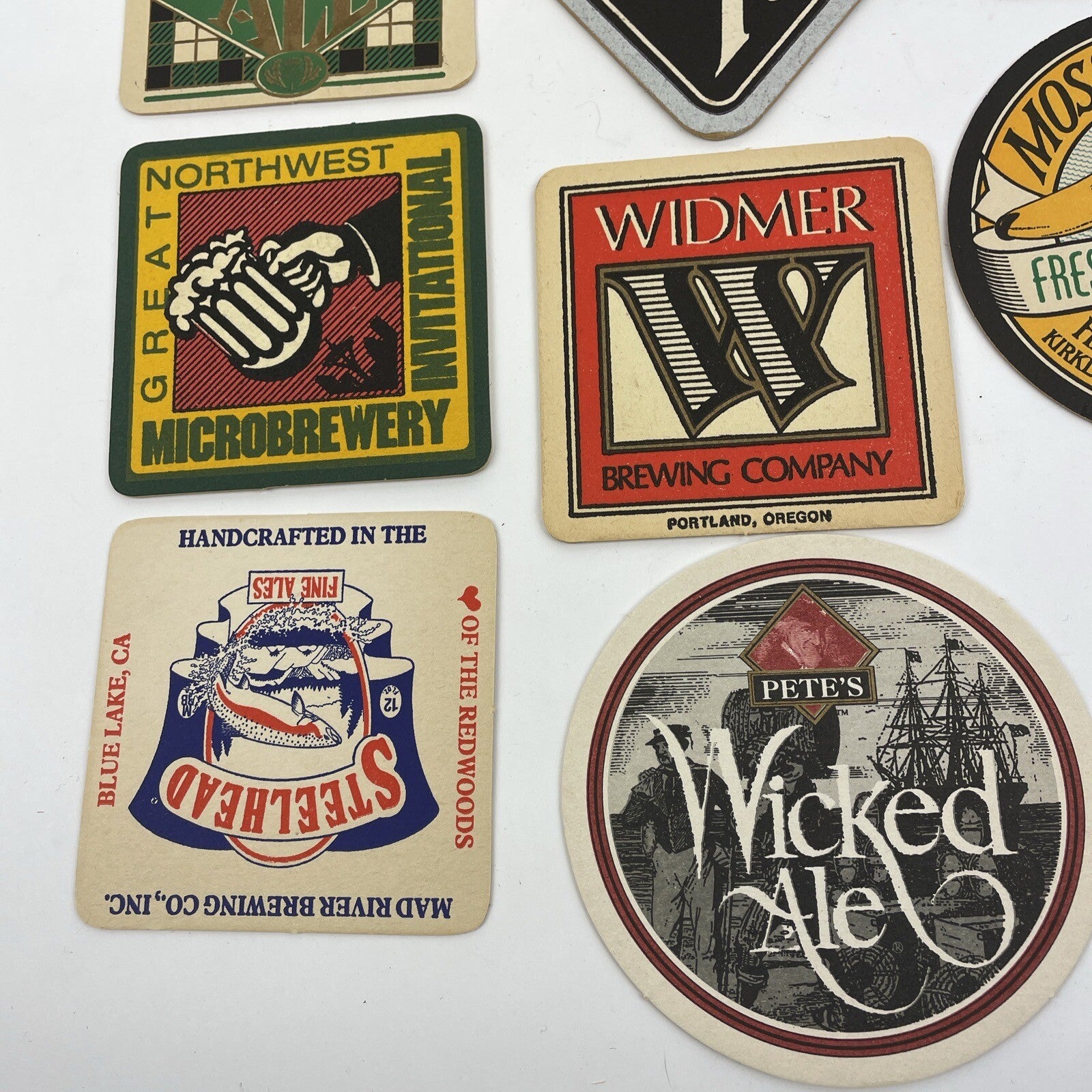 Retro Beer coasters Lot of 20 ALL DIFFERENT Import & Domestics Home Bar Vintage