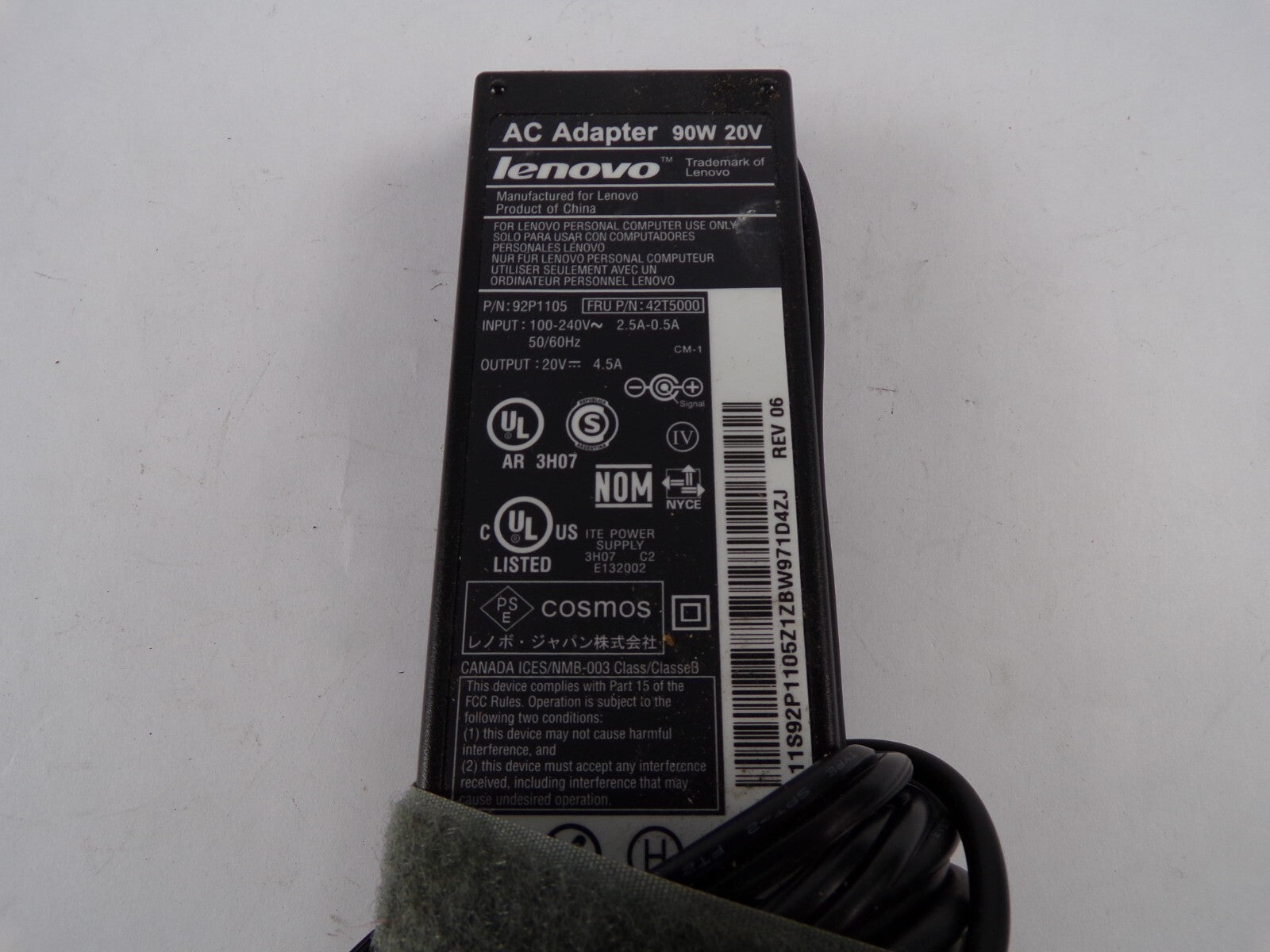 Genuine Lenovo AC Adapter 42T5000 Output 20 V 4.5 A Power Supply Adapter A00