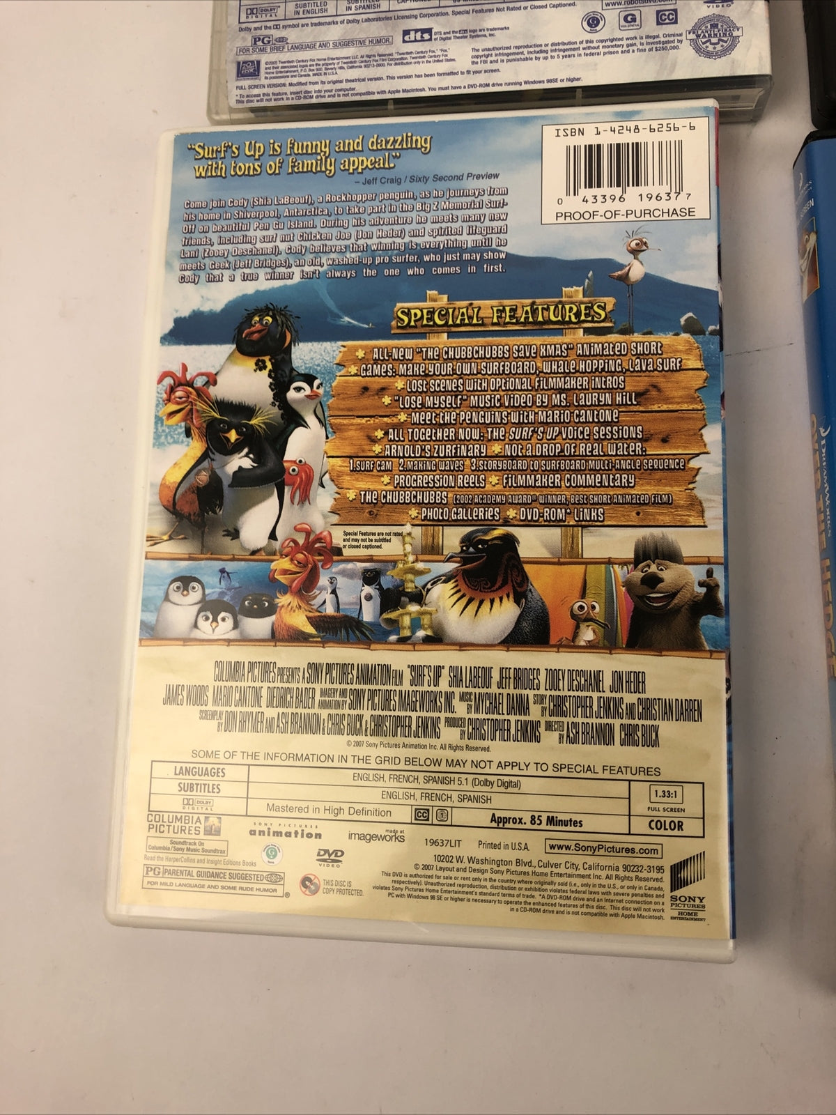 4 x DreamWorks DVD LOT - Shark Tale, Surf's Up, Robots, Over the Hedge *VGC