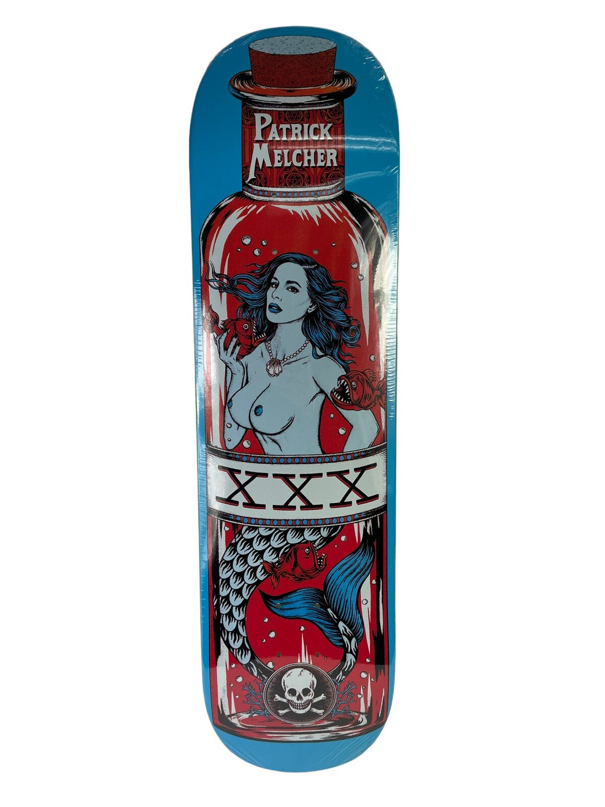 Patrick Melcher Mermaid BLUE Pro Death Skateboards 8.25 " Tapered Square FA Nose