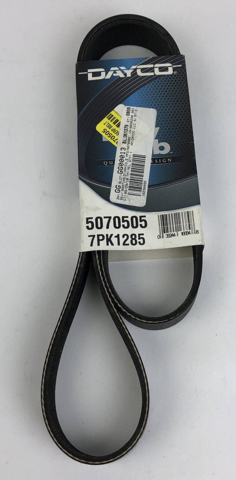 Dayco 5070505 serpentine belt 7PK1285 poly rib engine drive belt