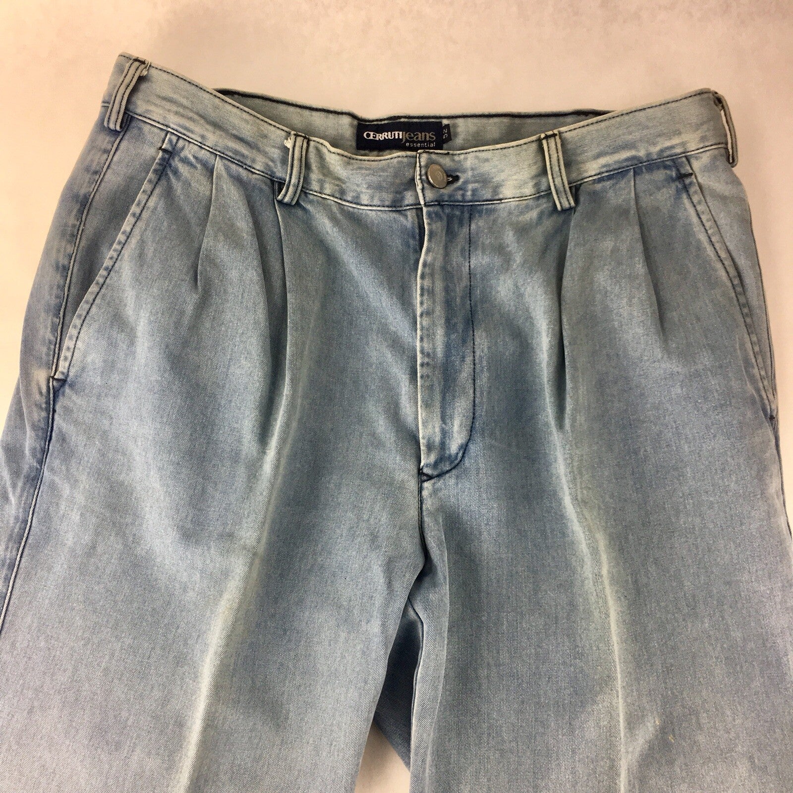 CERRUTI Essential Light Wash Blue Cotton Denim Mens Jeans Straight 52