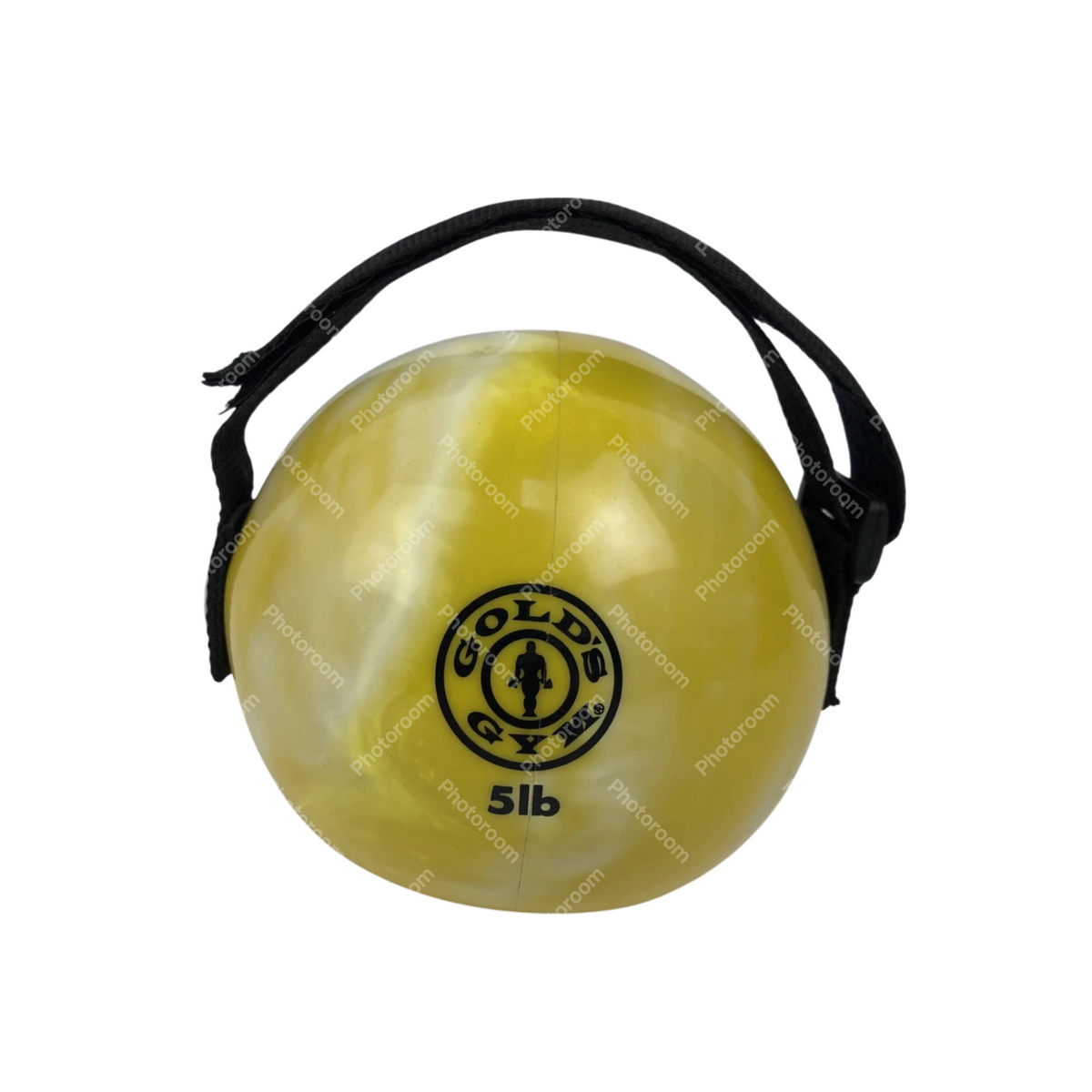5 Lbs Golds Gym Black Yellow Soft Weighted Medicine Ball Handle Home Gym Workout