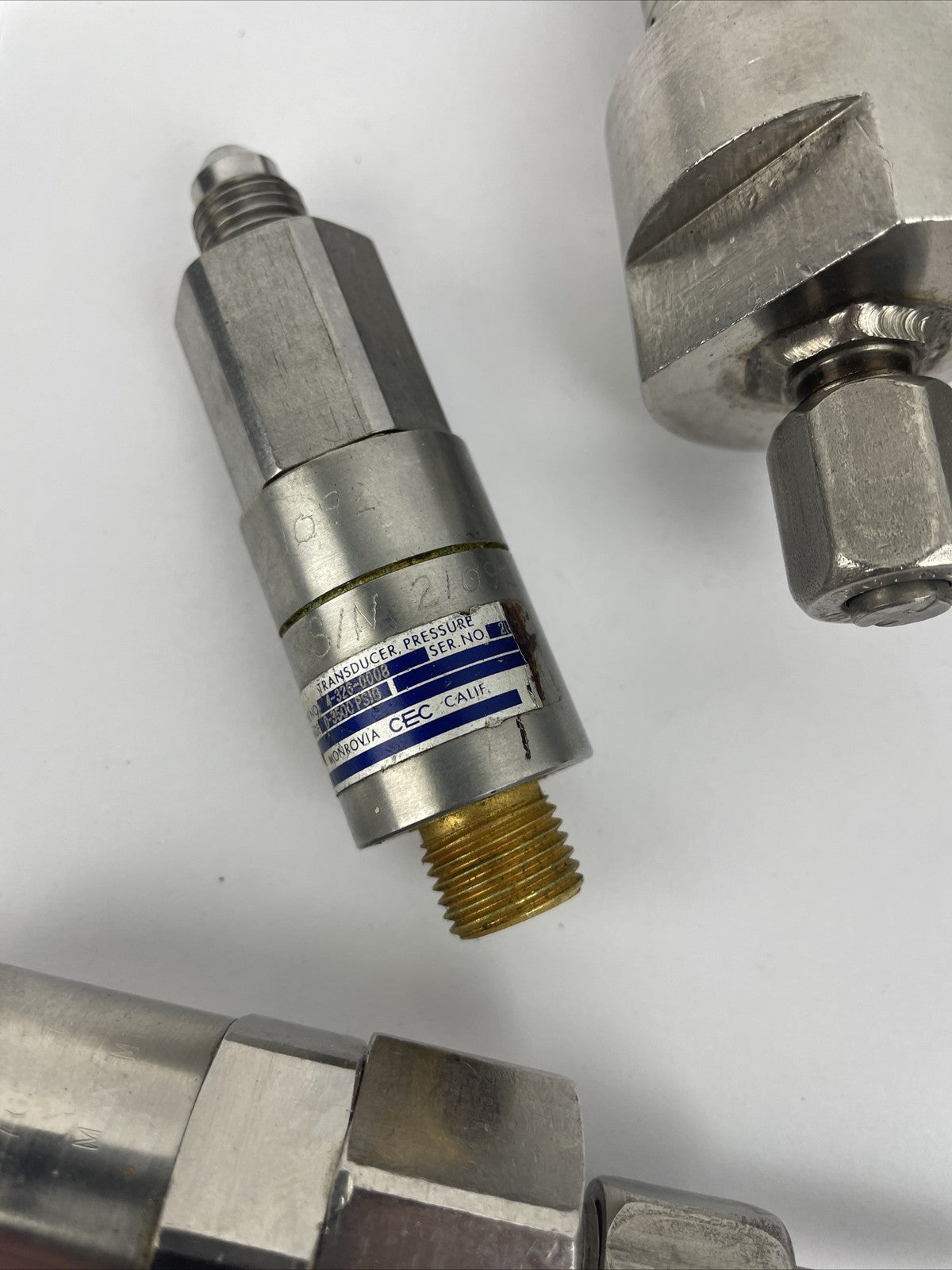 Lot of 7 stainless steel pressure transducers from assorted brands