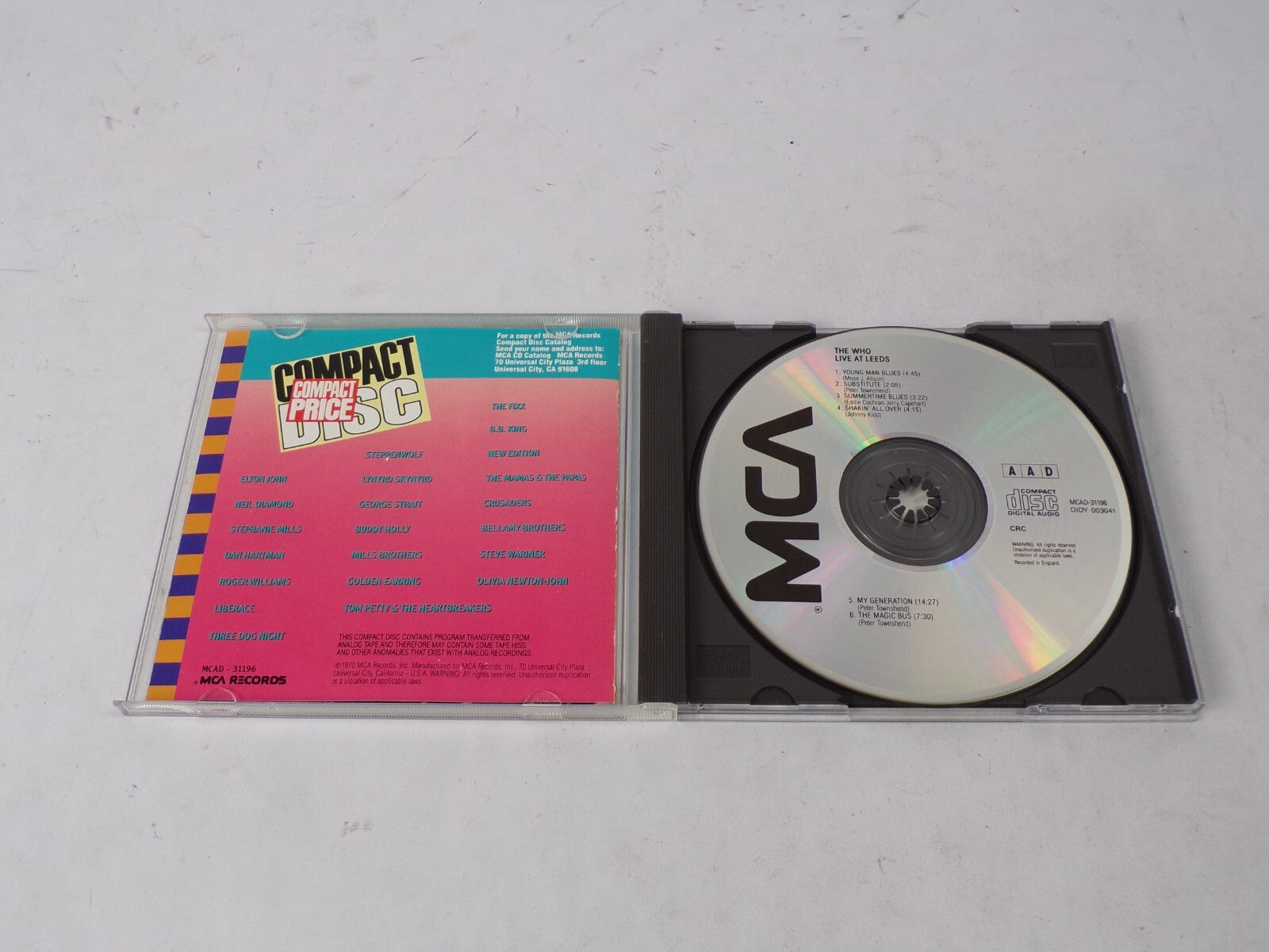 The Who Live At Leeds Young Man Blues Substitute Summertime Blues Shakin' CD#41