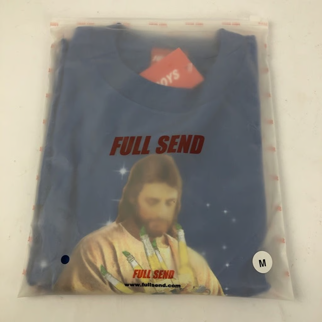 Nelk Boys New Short Sleeve Blue Shirt Mens Medium Born Sender NWT Full Send Rona