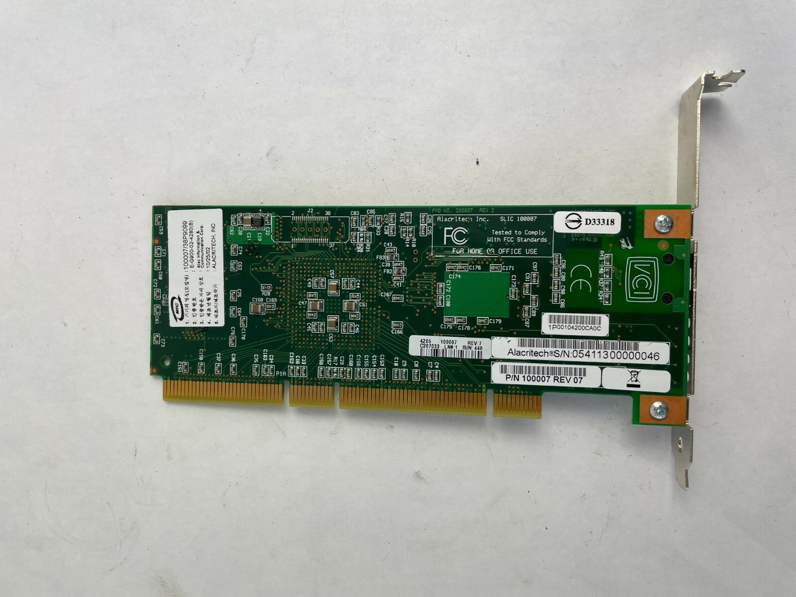 Genuine Alacritech 100007 IPP 1000X1 PCI Expansion Card Desktop PC