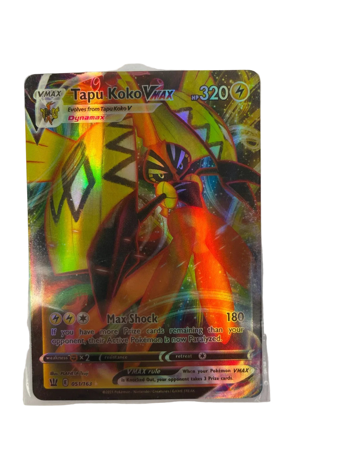 Pokemon Tapu Koko VMAX 051/163 HP 320 Max Shock 180