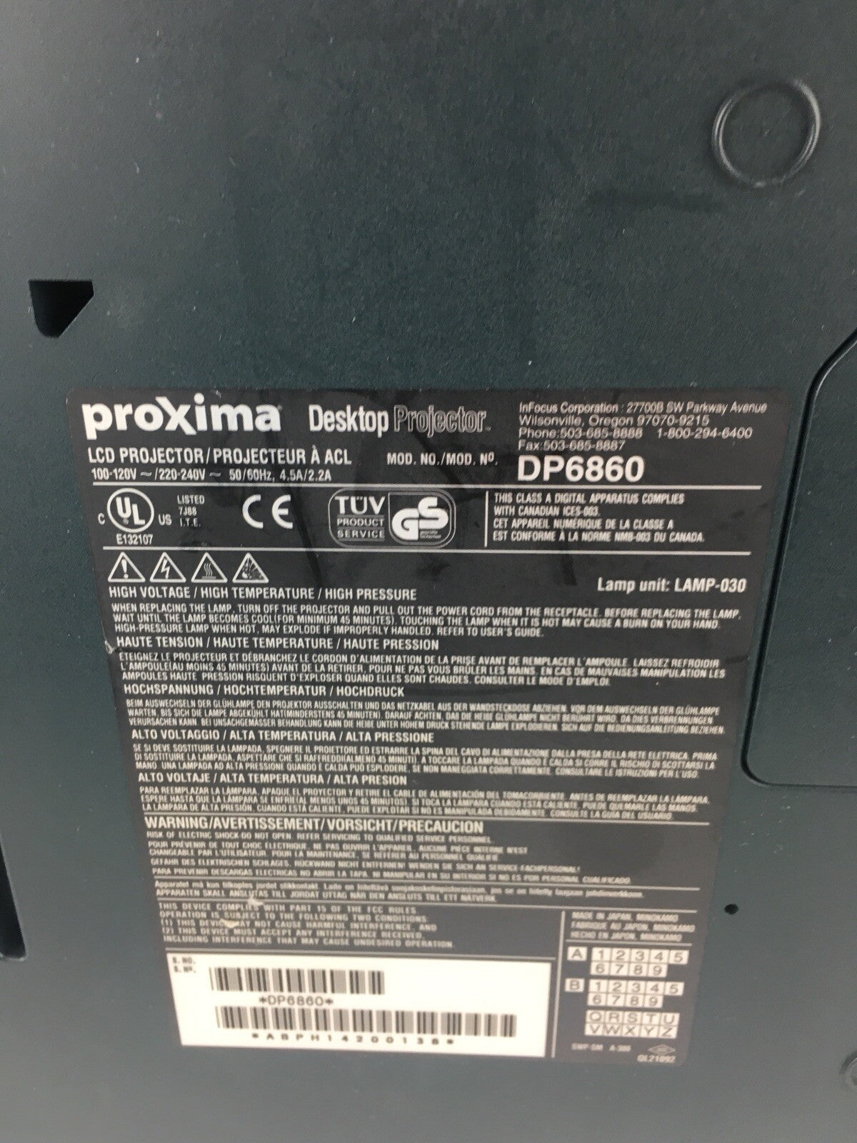 Proxima DP6860 LCD Desktop Projector