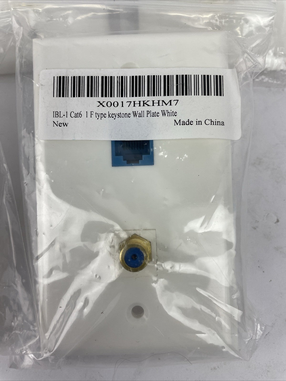 5 x IBL-1 Cat6 Ethernet Port 1 Gold-plated Cable TV Coax F Type Port Wall Plate
