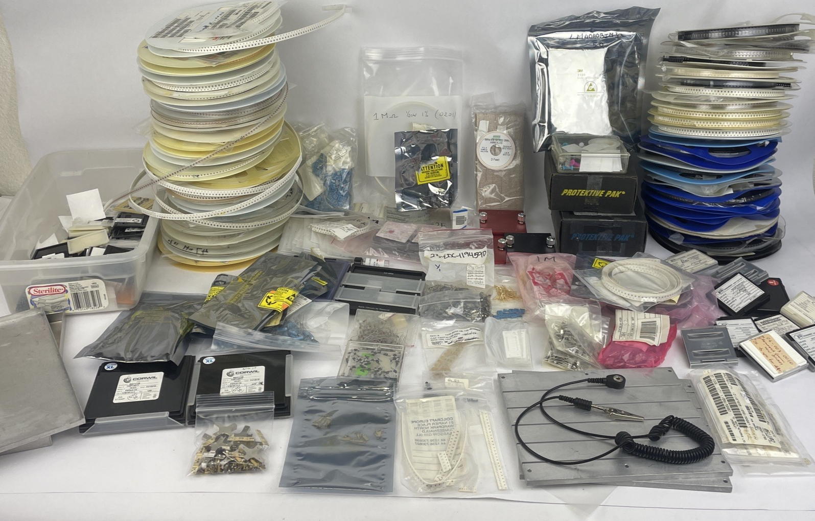 Huge Lot: Digi-Key Coilcraft Inductors Tantalum SMT Caps Xicon Wire Tools Plates
