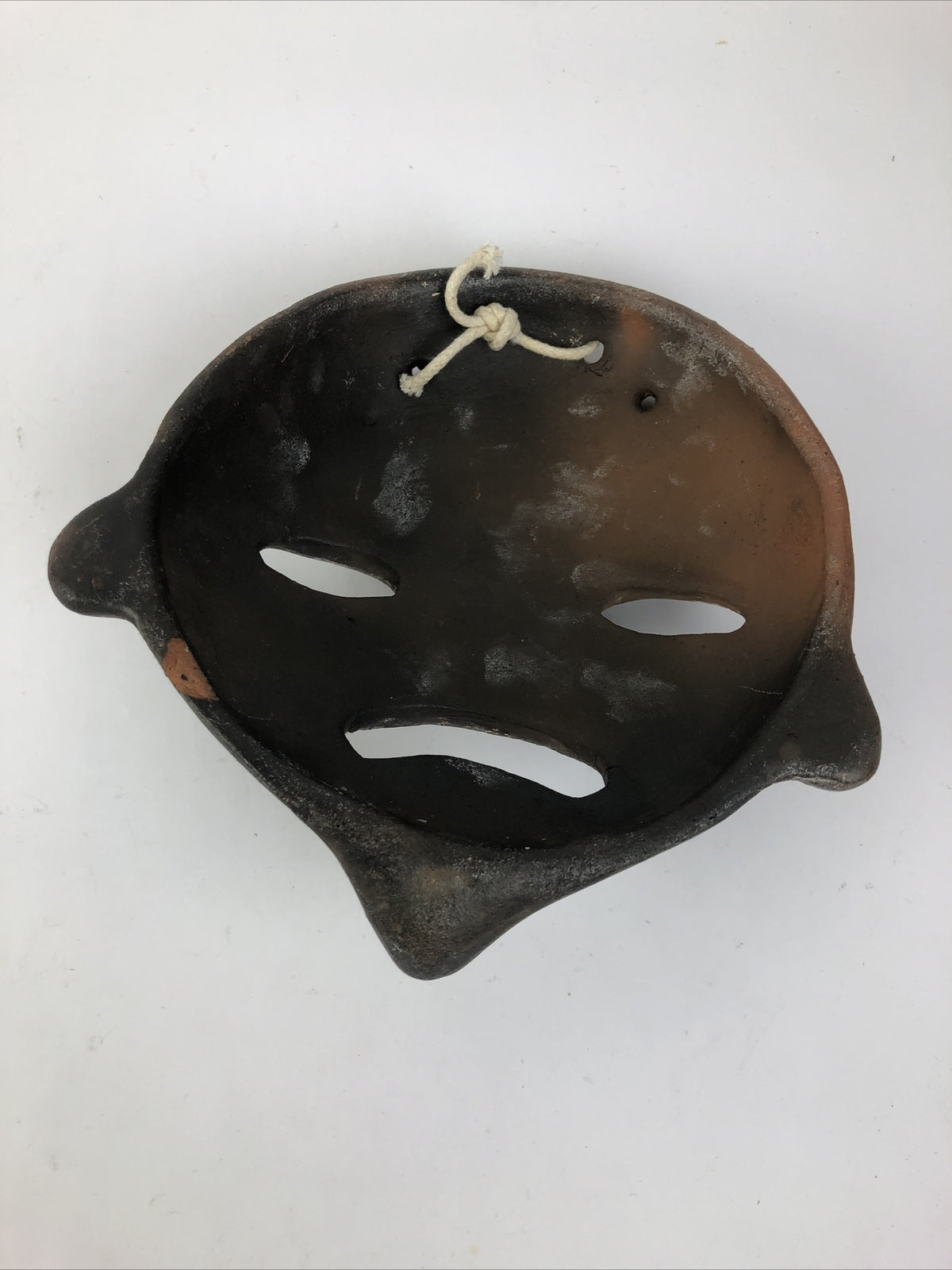 Rare African Art sculpture Terra Cotta Tribal Mask Wall Art - LOOK 8" x 8"