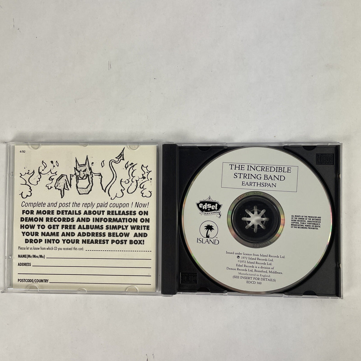 The Incredible String Band - Earthspan (CD, Nov-1992, Edsel UK) #20