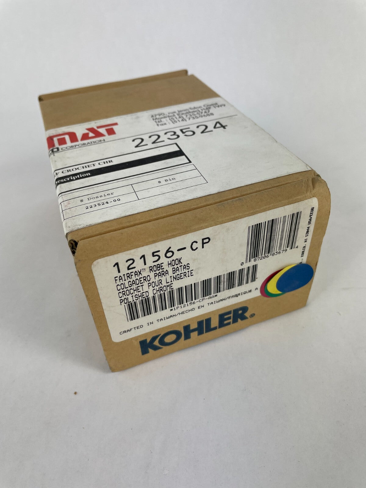 Kohler Fairfax Robe Hook 12156 - CP Polished Chrome