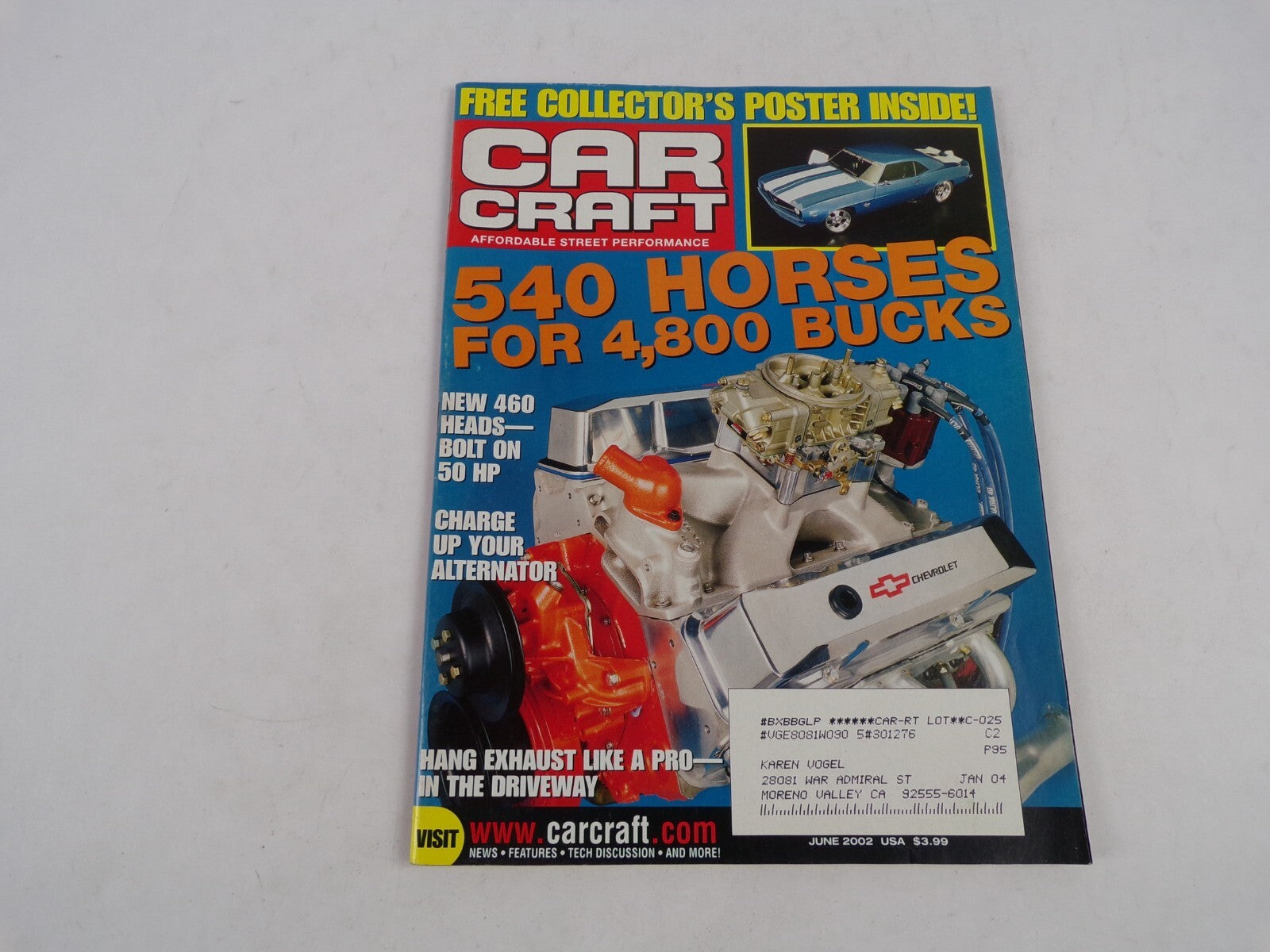 June 2002 Car Craft549 Horses For 4800 Bucks New 460 Heads Bolt On 50 HP
