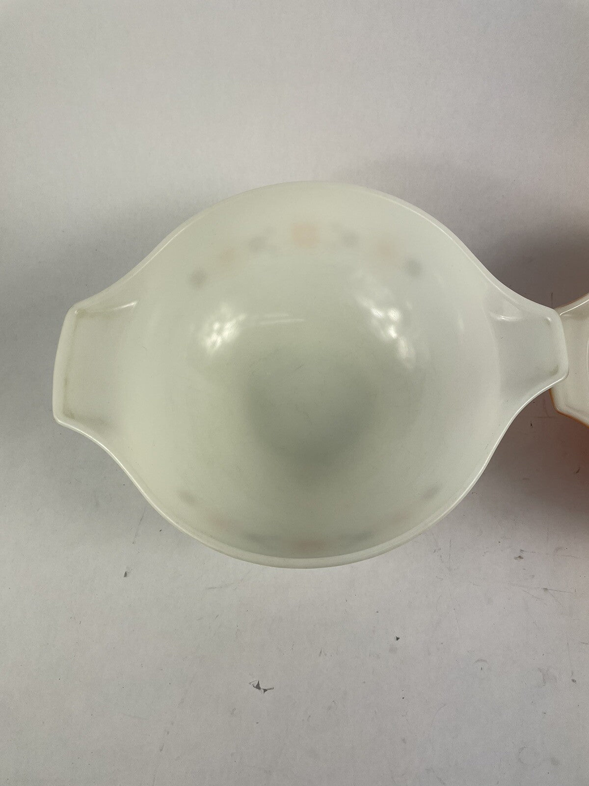 VTG Pyrex Gooseberry Cinderella Nesting Bowl Set 3 Orange White 442-443-444