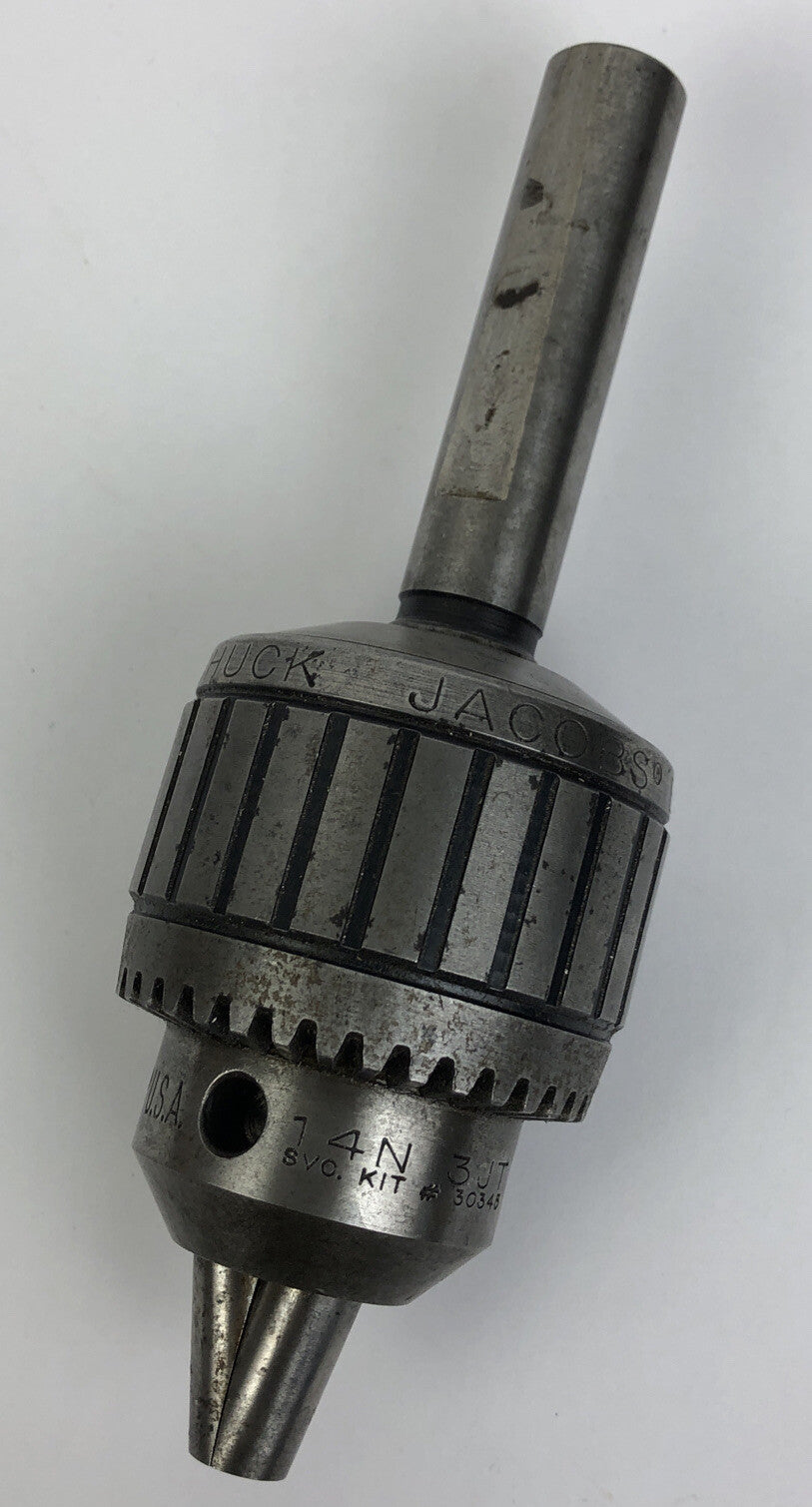 Jacobs 30345 Ball Bearing Super Chuck 14N 3JT Morse Taper R8 Arbor USA - VGC