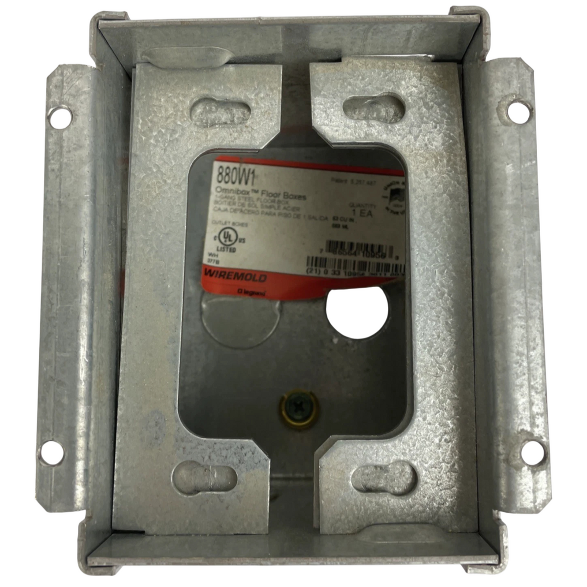 OEM Wiremold LeGrande 880W1 1 Gang Steel Floor Box Omnibox - USED