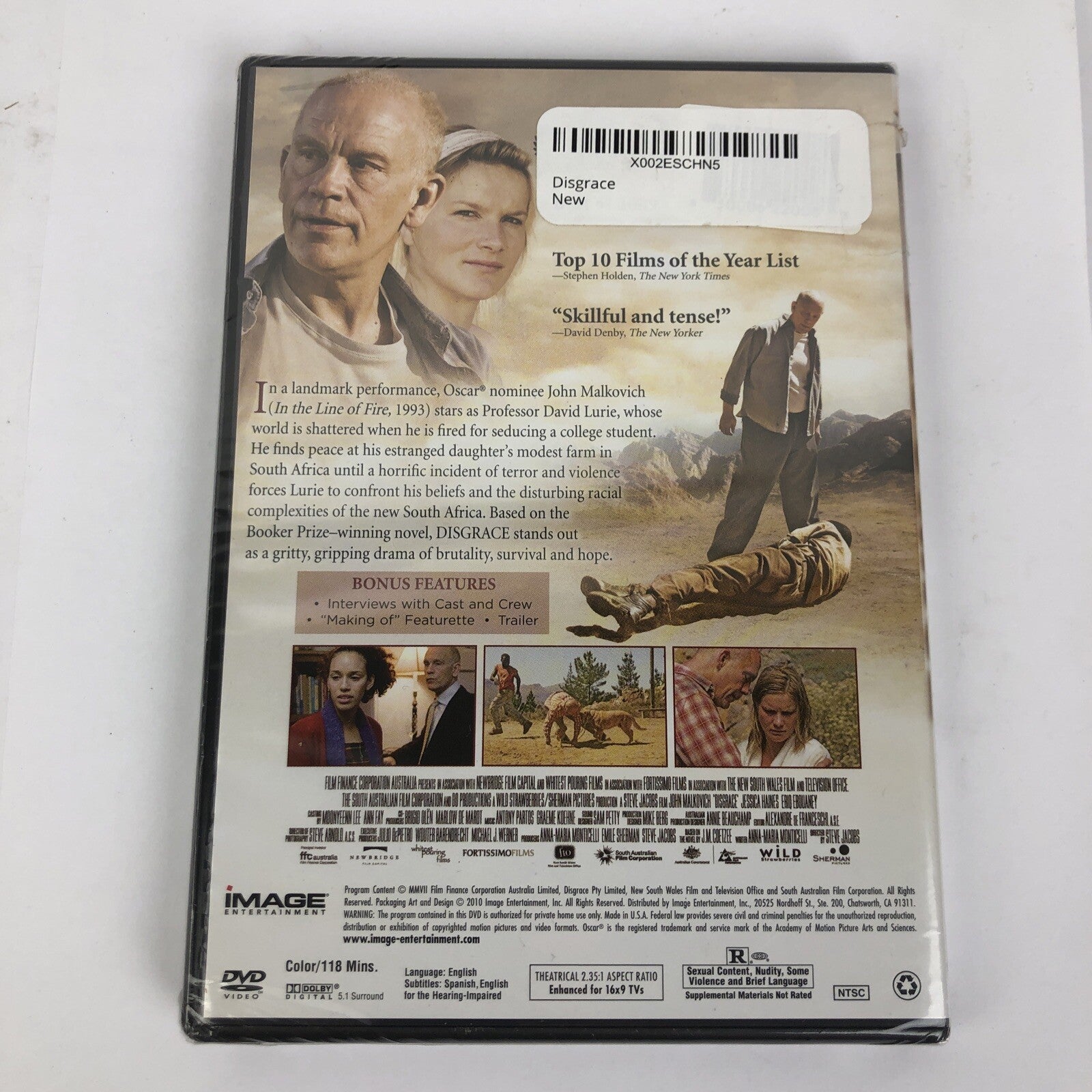 Disgrace (DVD Video 2008) John Malkovich 118min. Rated R Brand New Sealed LOOK