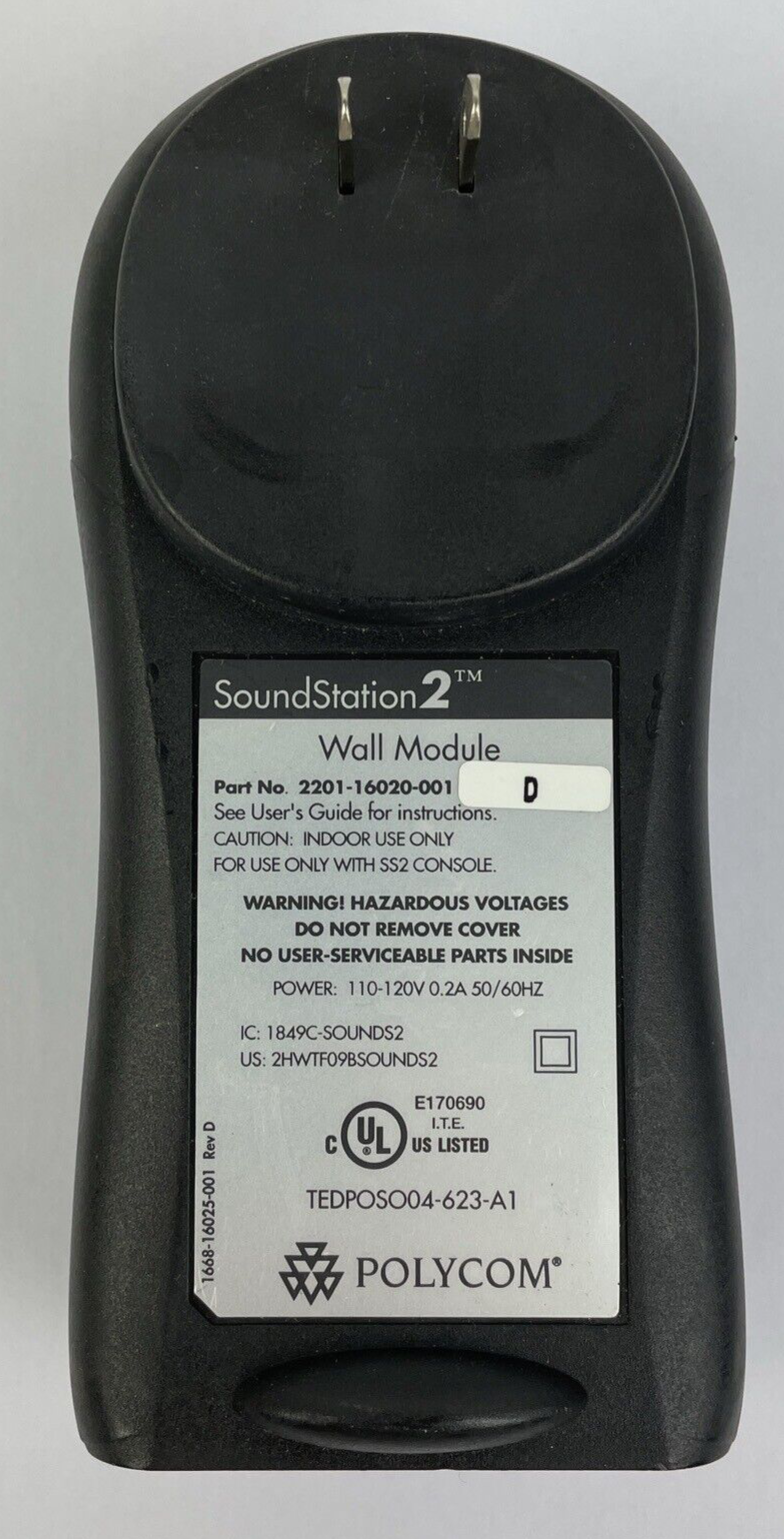 Polycom Model 2201-16020-601 SoundStation 2 Power Supply F Wall Module - LOOK