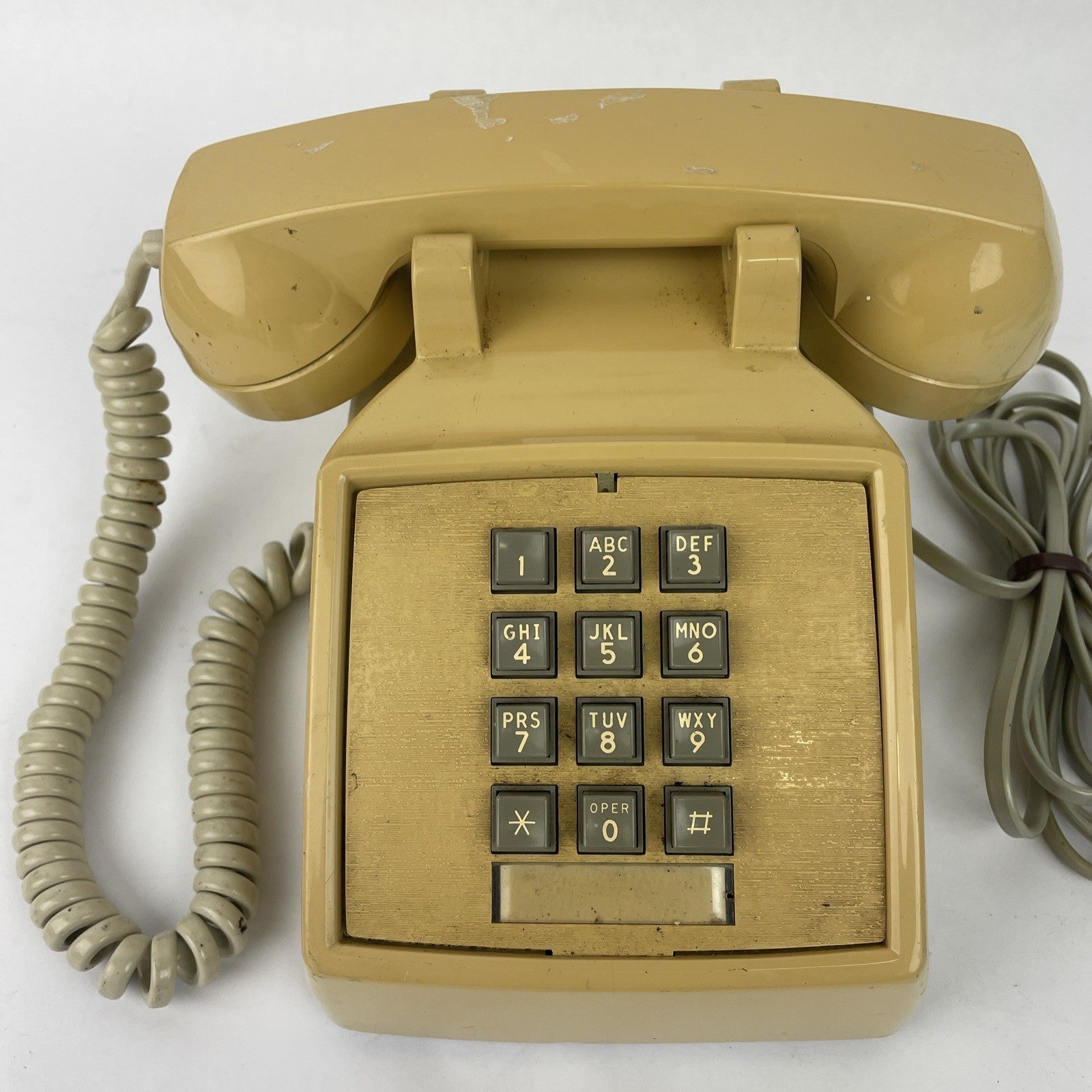 Vintage ITT 2500 series push button desk telephone with cord retro landline phone