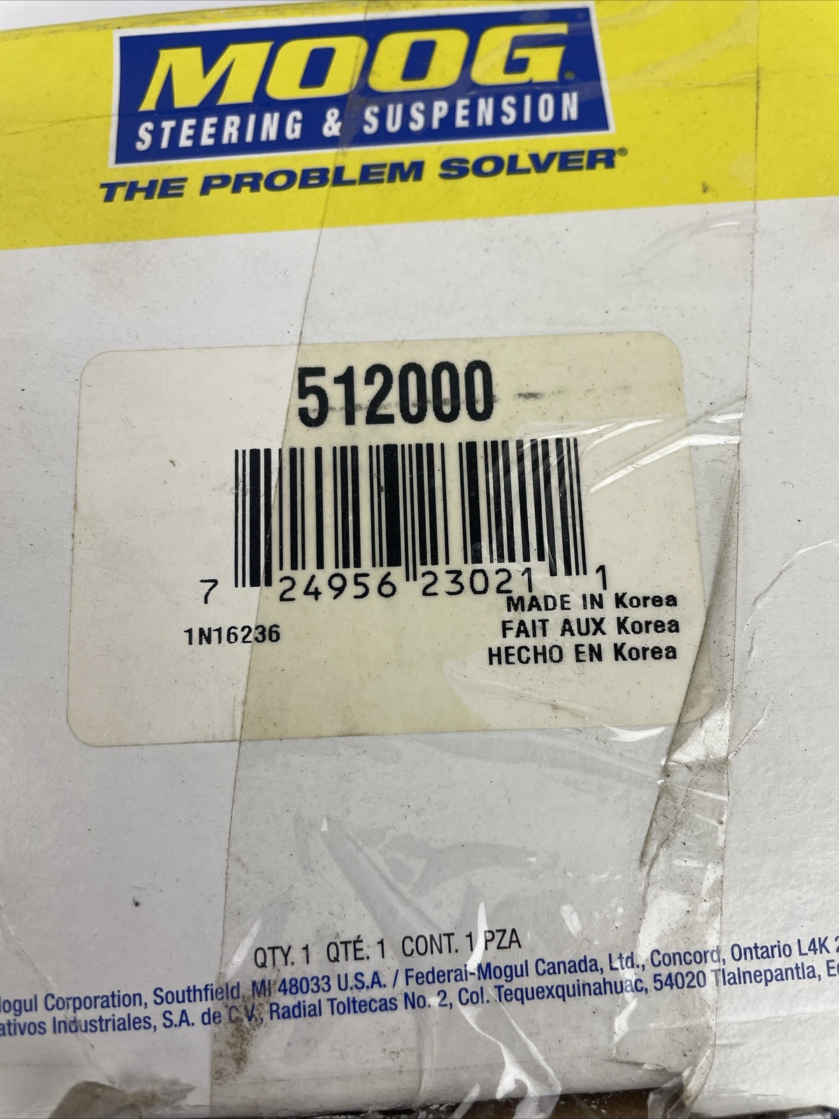 MOOG 512000 rear wheel hub bearing assembly Saturn 1991-2002