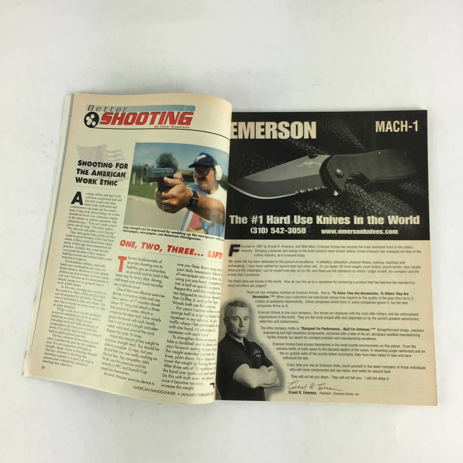 Feb 2001 American Handgunner Magazine .45 CQB .475 Cooper! A Sensible Bigbore