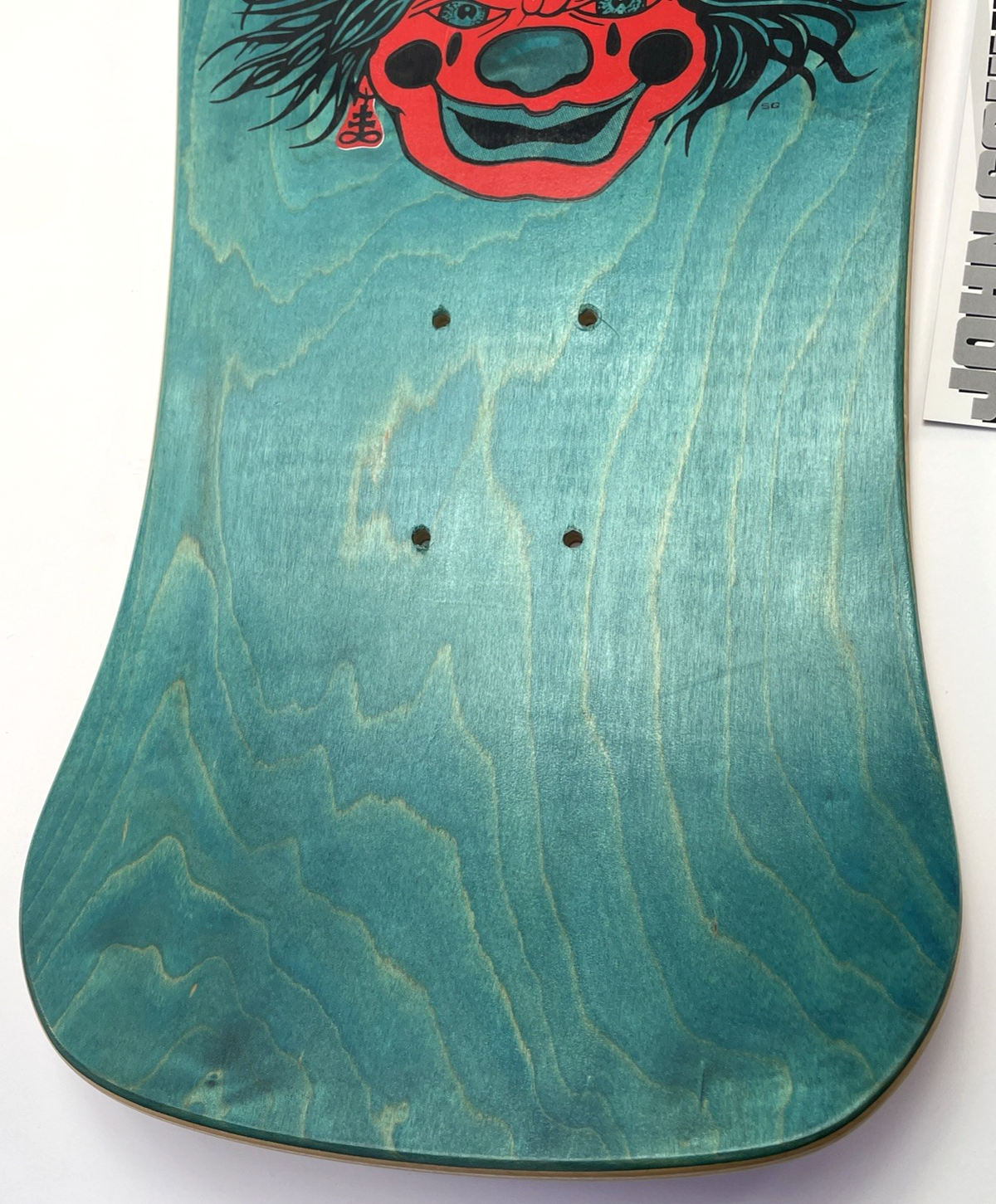 H-Street John Schultes A Series Clown skateboard deck #04 of 136 pink green blue veneer