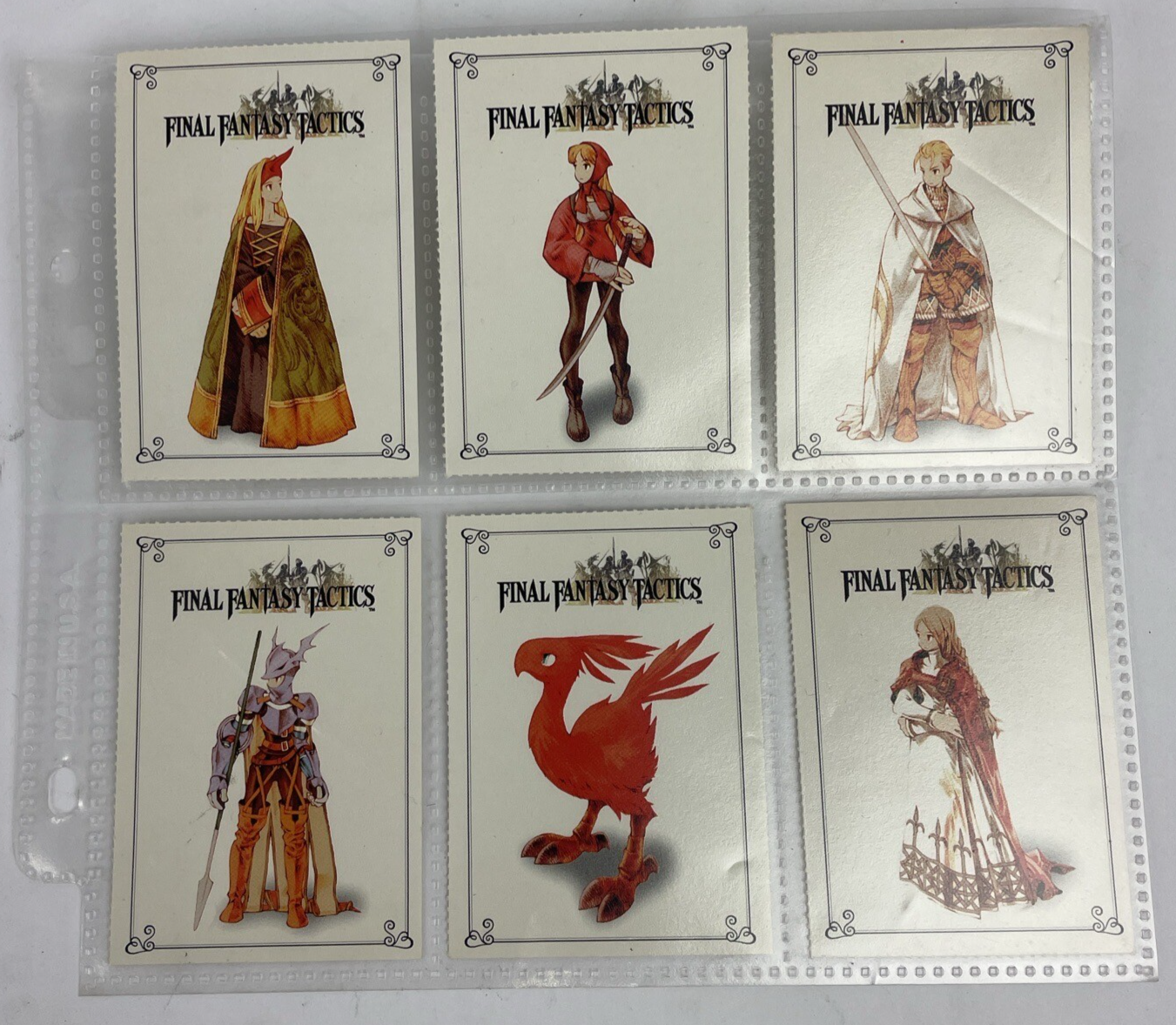 6 x Final Fantasy Tactics Playstation 1 EB Games Squaresoft Promo Trading Cards