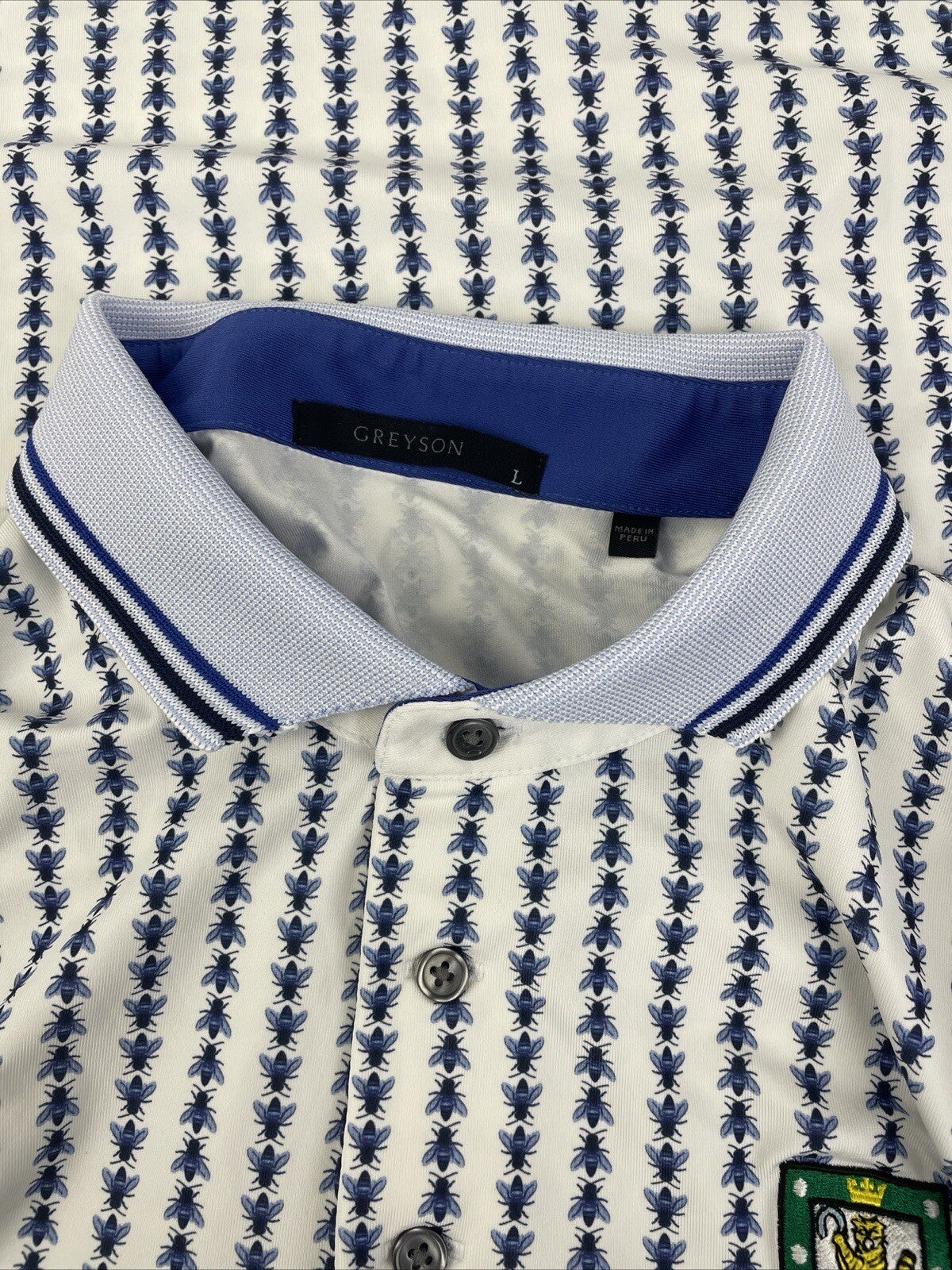 Greyson Men's Large Phoenix & Bees Soft Golf Polo Shirt Royal Dornoch Scotland