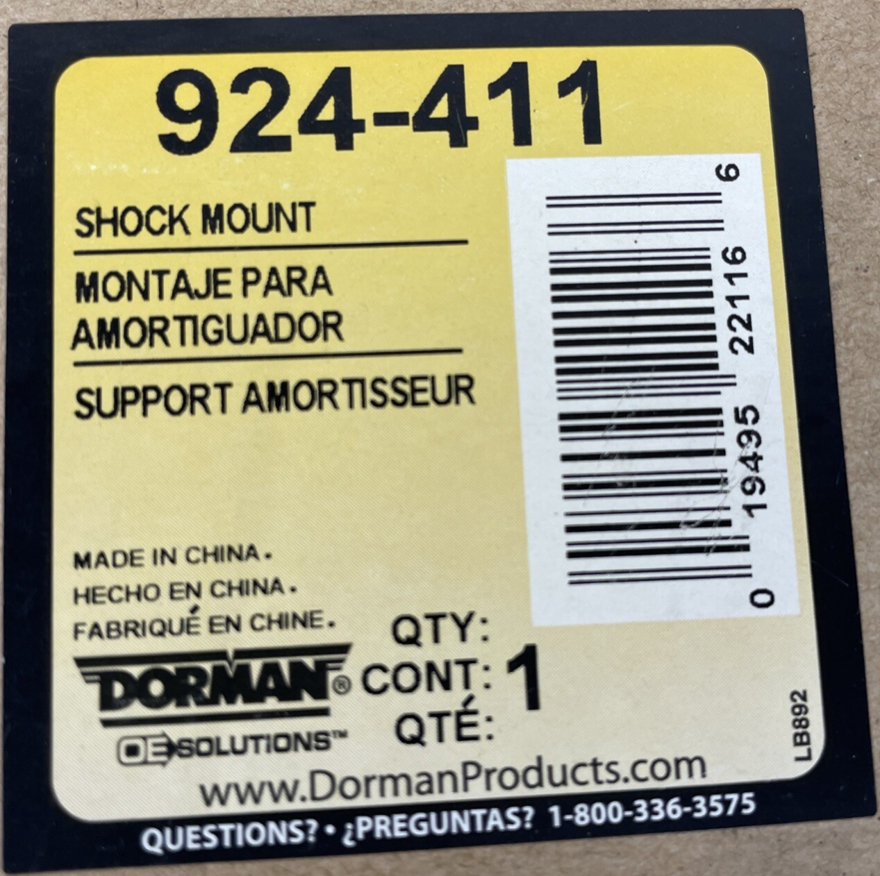 Dorman 924-411 front suspension strut mount for 2001-2006 Chrysler Sebring and Dodge Stratus replacement part