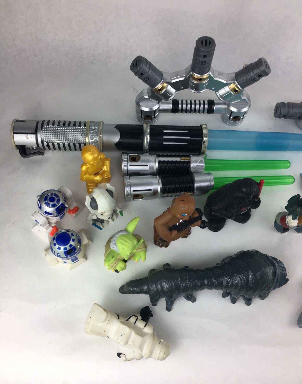 Huge Star Wars Lot of 25 Assorted Figures Weapons and Promo Items - LOOK