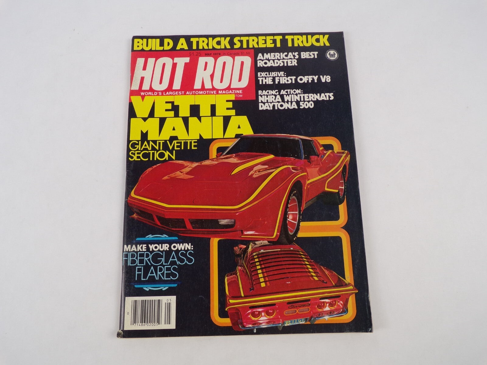 May 1978 Hot Rodding Magazine Vette Mania Giant Vette Section Daytona 500