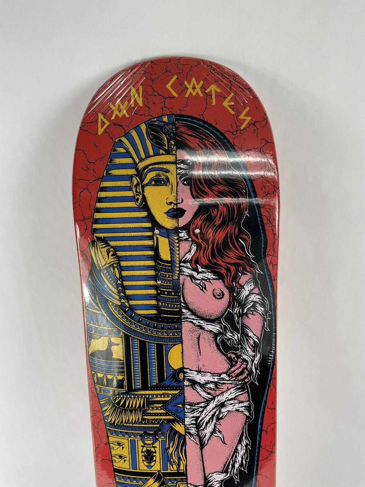 Death Skateboards Dan Cates Mummy Pro 8.25-inch skateboard deck with Tapered Square FA Nose and signature Mummy graphic.