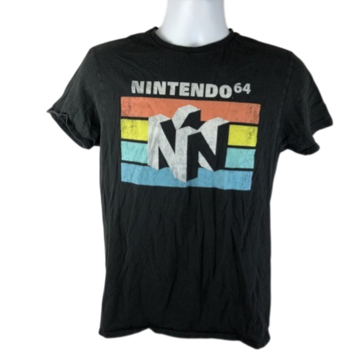 Nintendo 64 Graphic T-Shirt Size Medium Black, short sleeve Crew Neck Pullover