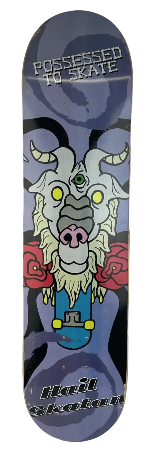 VINTAGE Possessed to Skate " HAIL SKATAN" GOAT SKATEBOARD DECK 7.5" x 31"