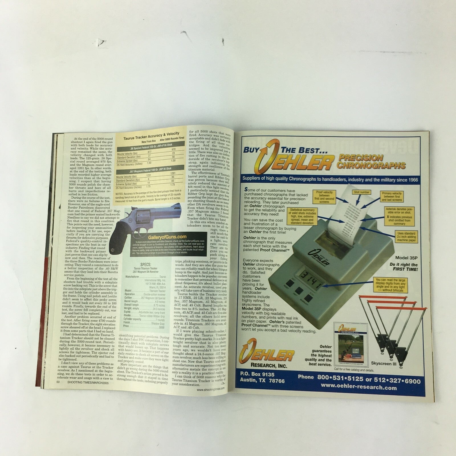 March 2005 Shooting Times Magazine .460 S&W taurus .357 Magnum For .40 S&W