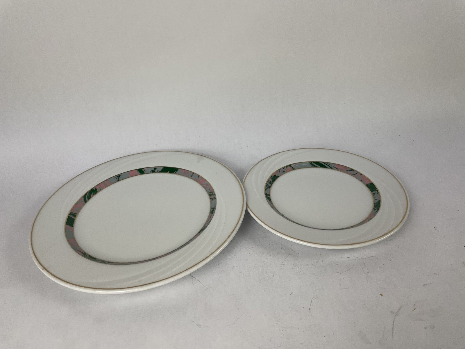 Lot of 2: Vintage Schonwald Germany White Serving Plates 4291 9291